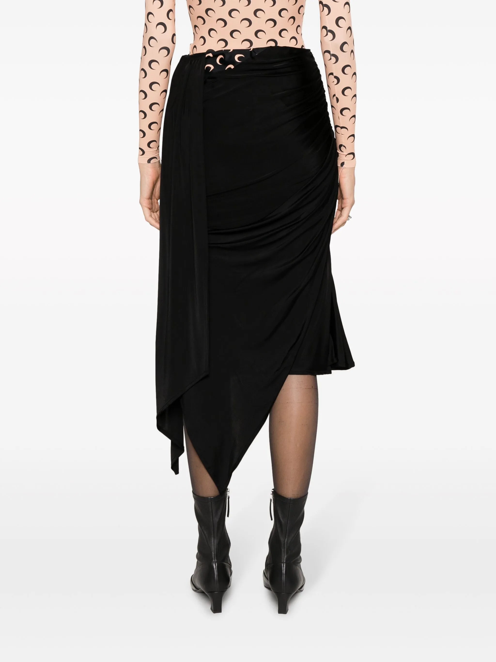 draped midi asymmetric skirt
