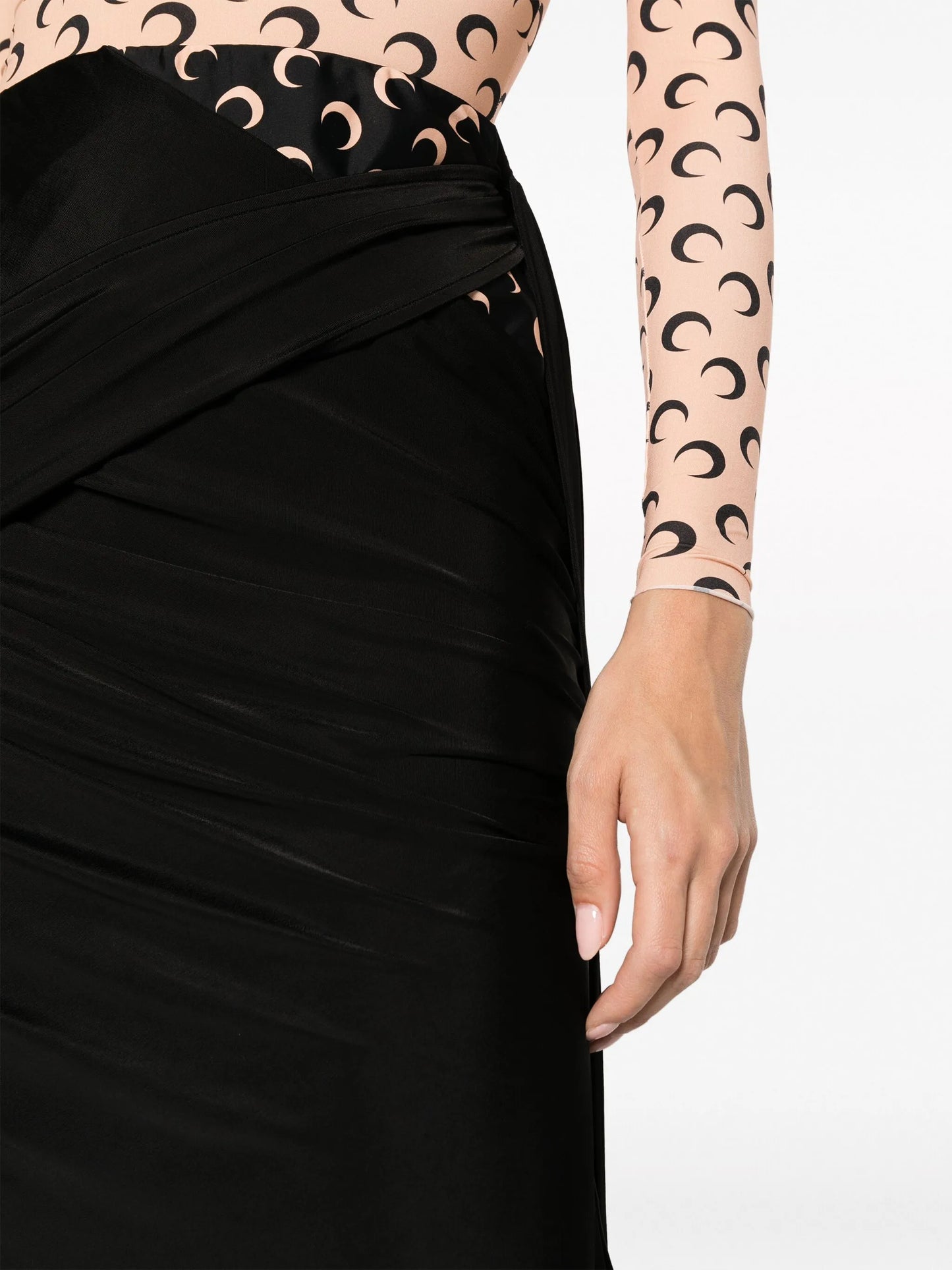 draped midi asymmetric skirt