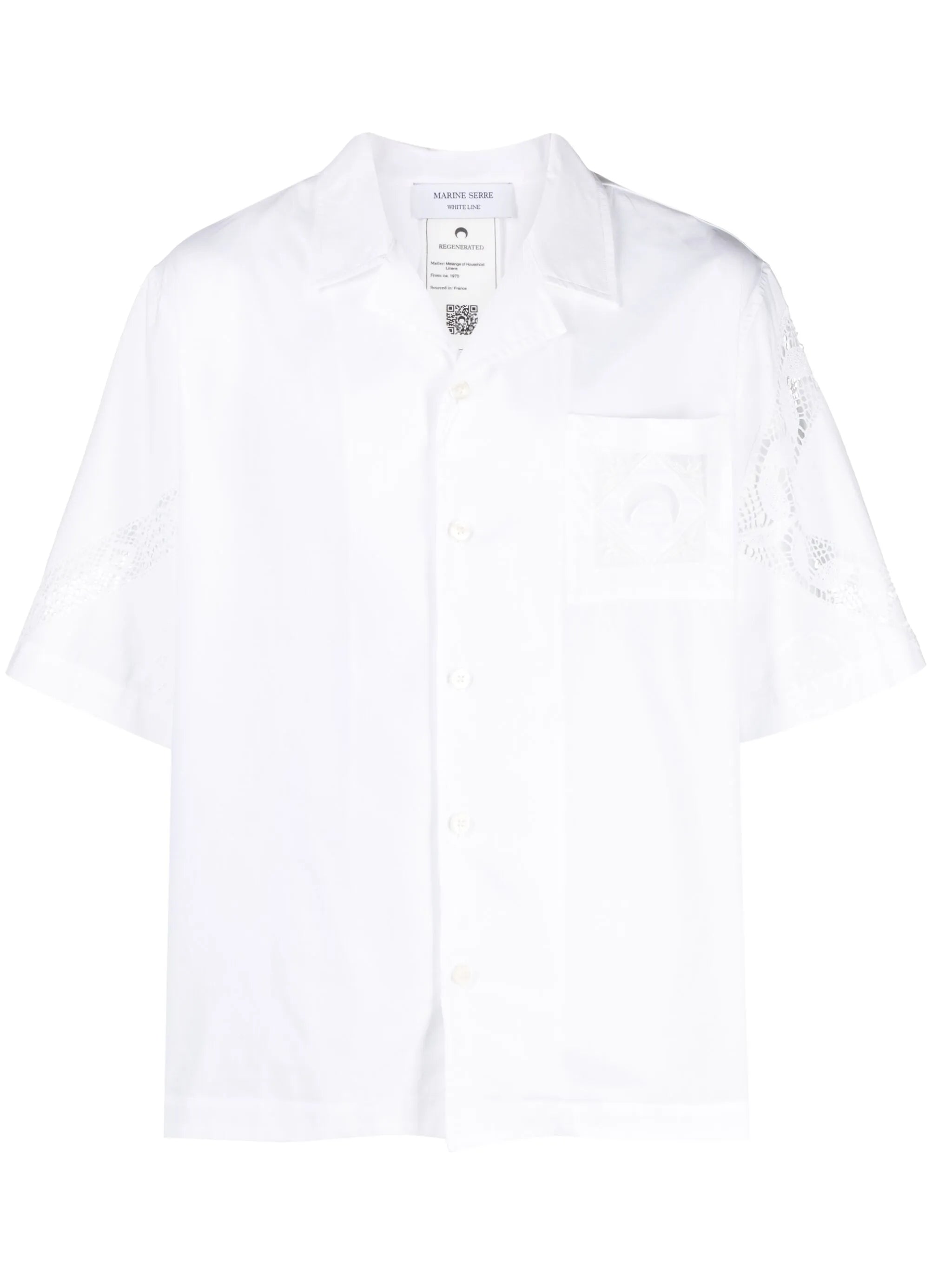 Crescent Moon-embroidered cotton shirt