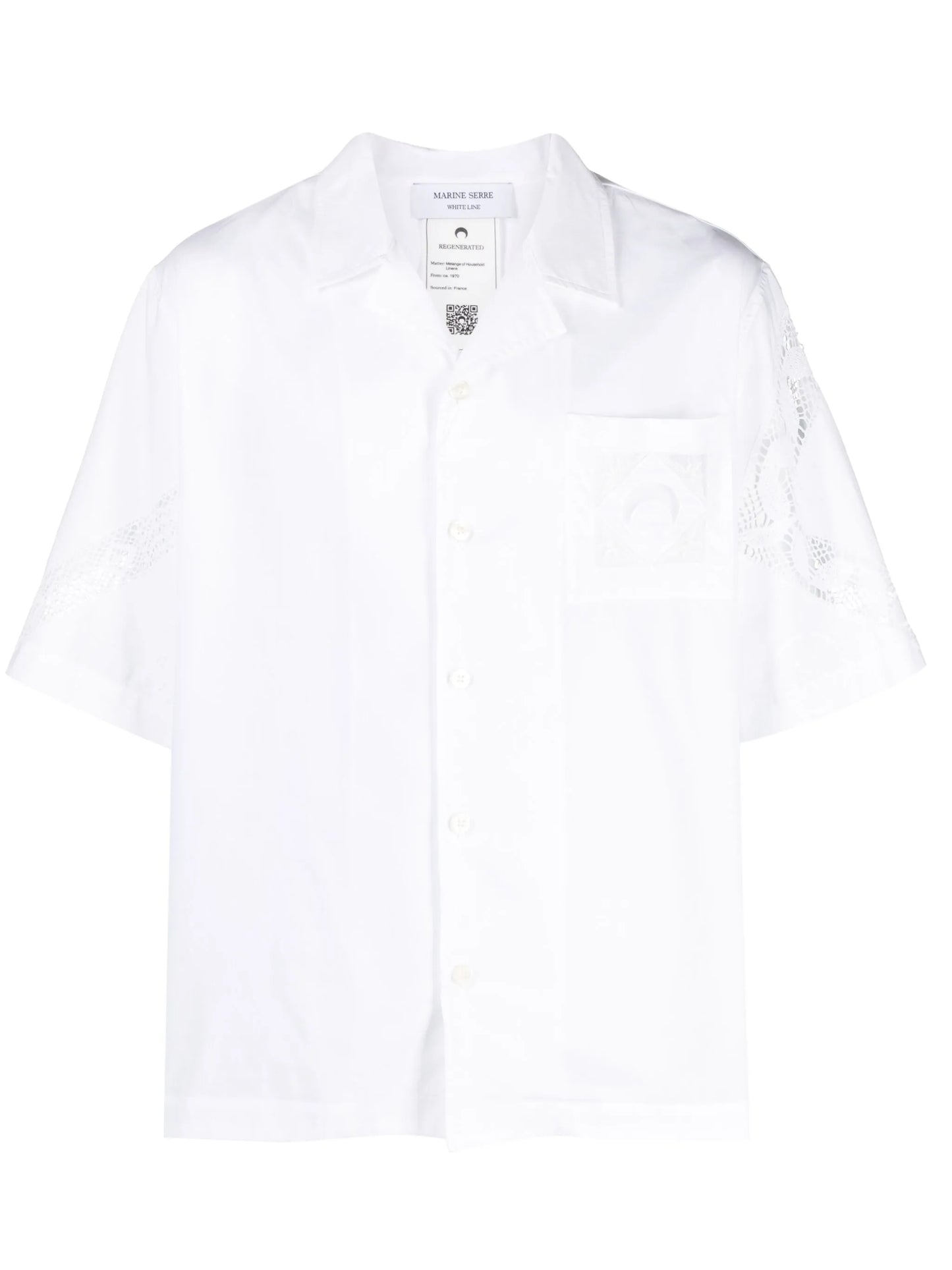 Crescent Moon-embroidered cotton shirt