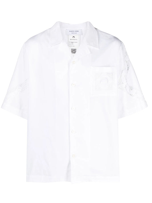 Crescent Moon-embroidered cotton shirt