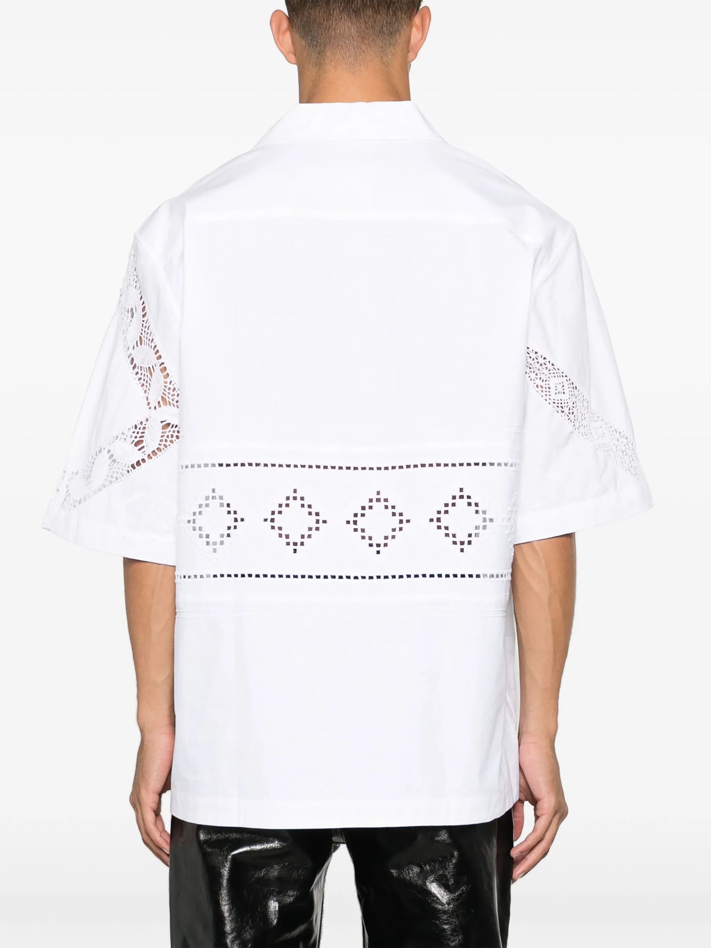 Crescent Moon-embroidered cotton shirt