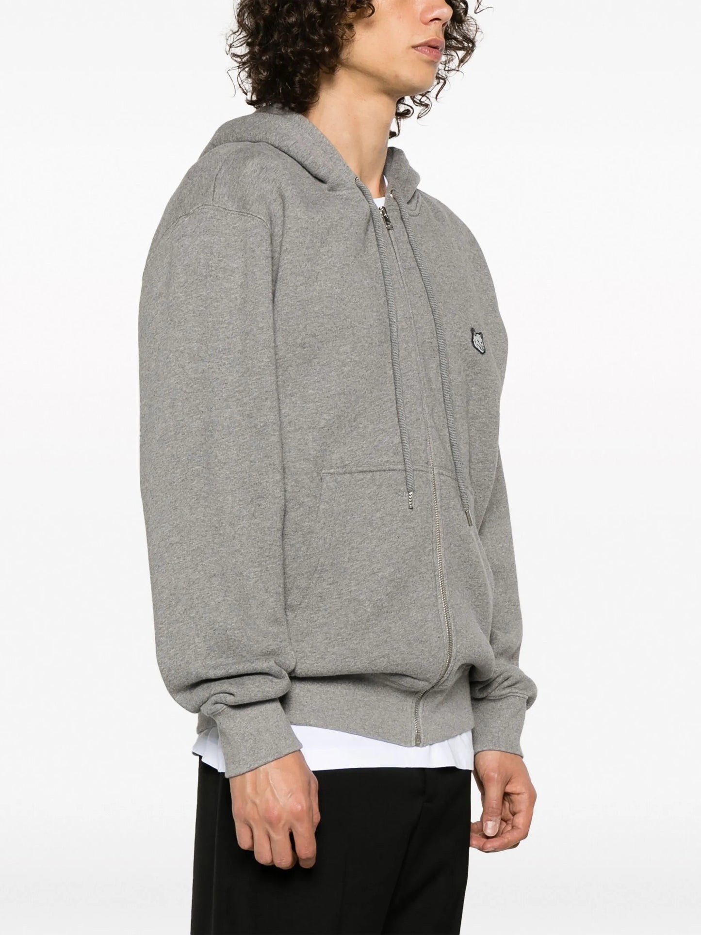 Fox-patch cotton hoodie