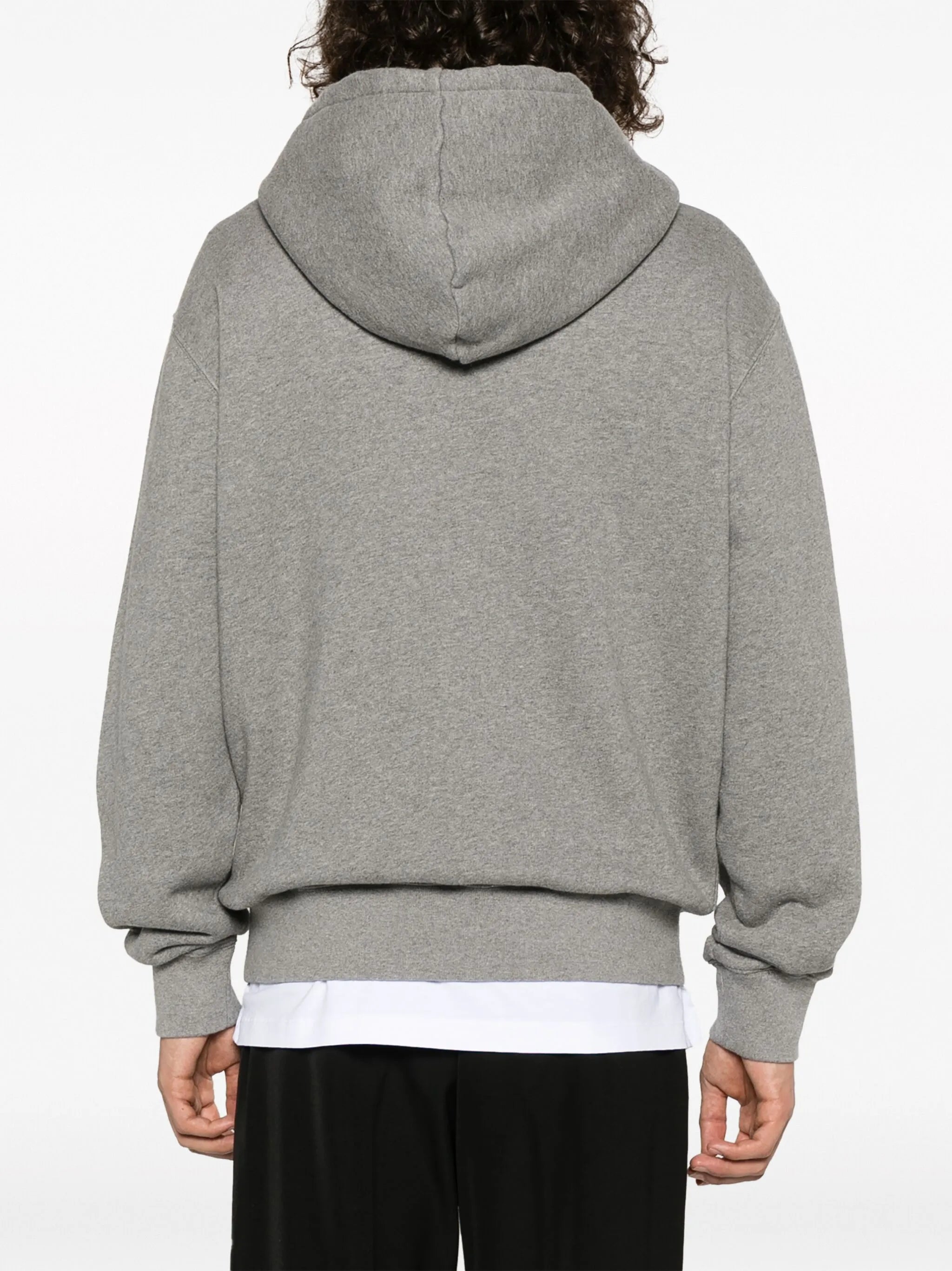 Fox-patch cotton hoodie