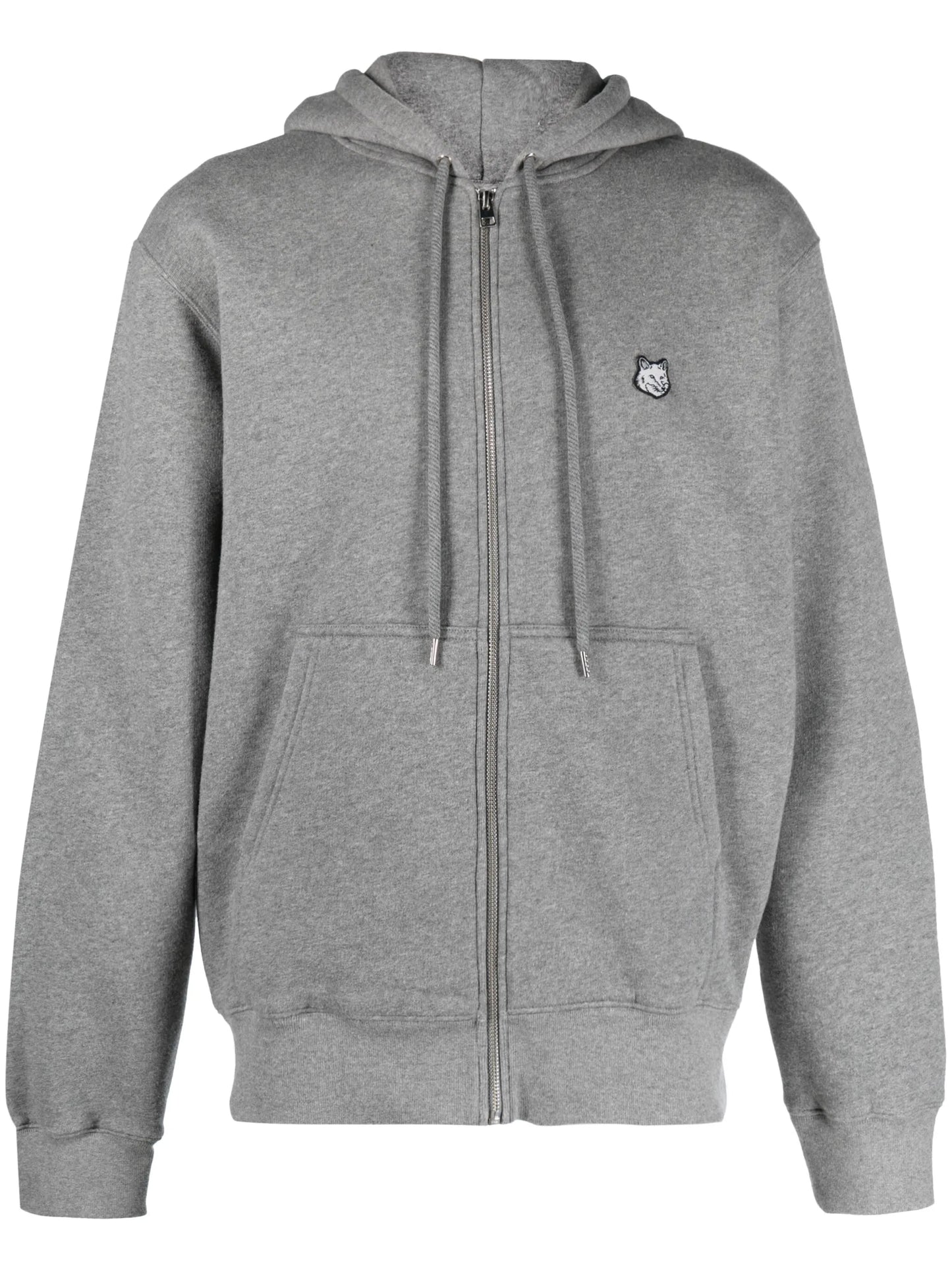 Fox-patch cotton hoodie