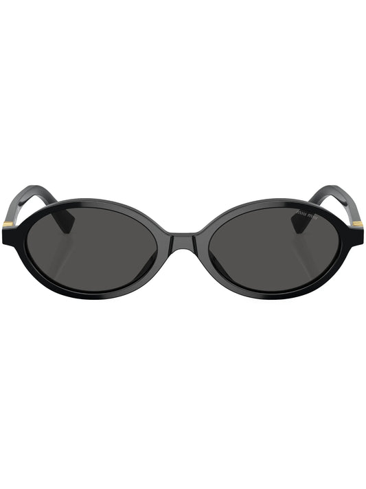 logo-lettering oval sunglasses