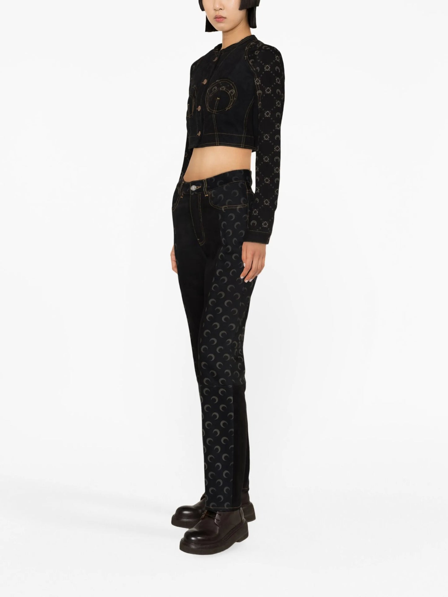 Regenerated cropped denim jacket