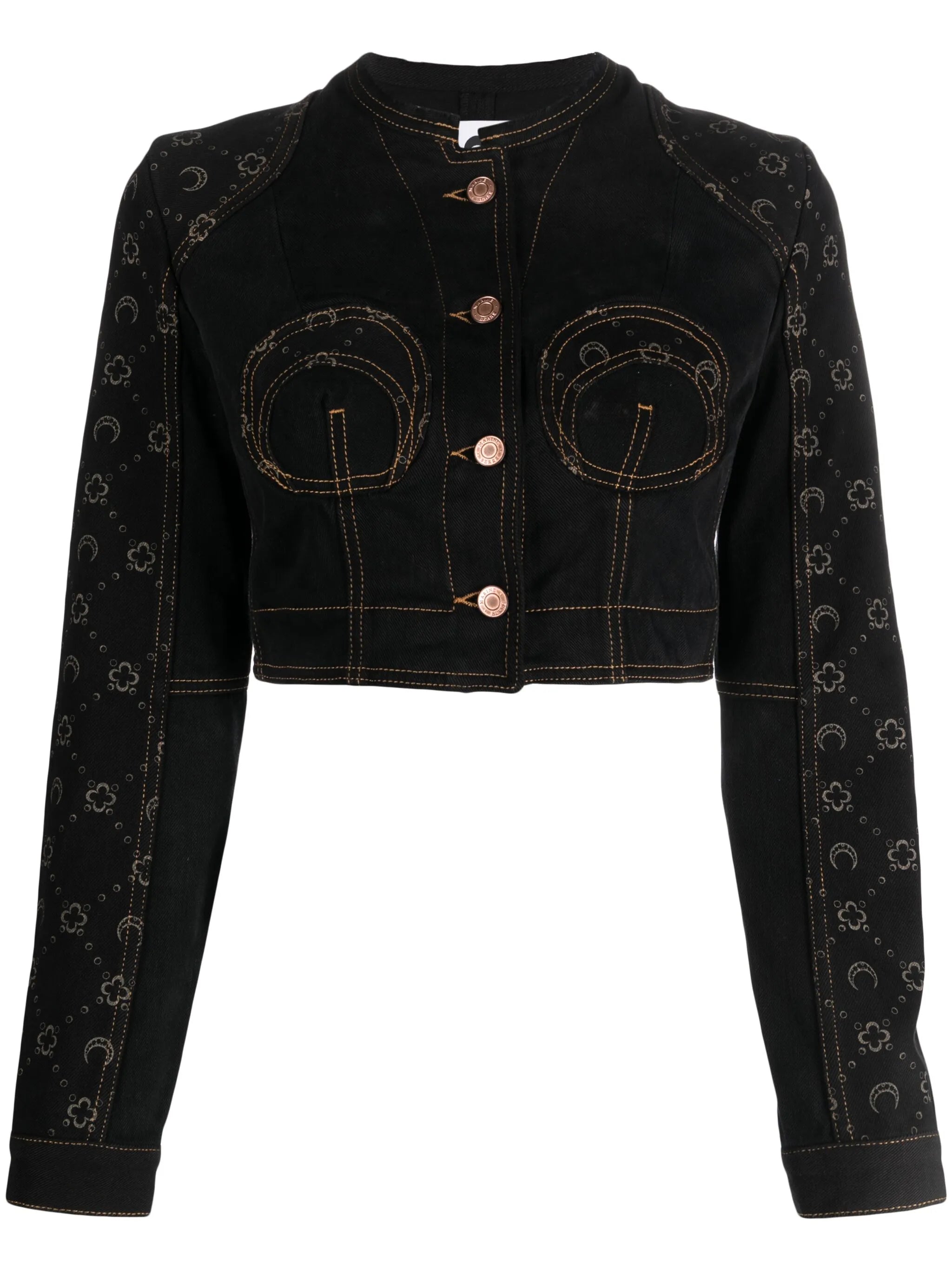 Regenerated cropped denim jacket