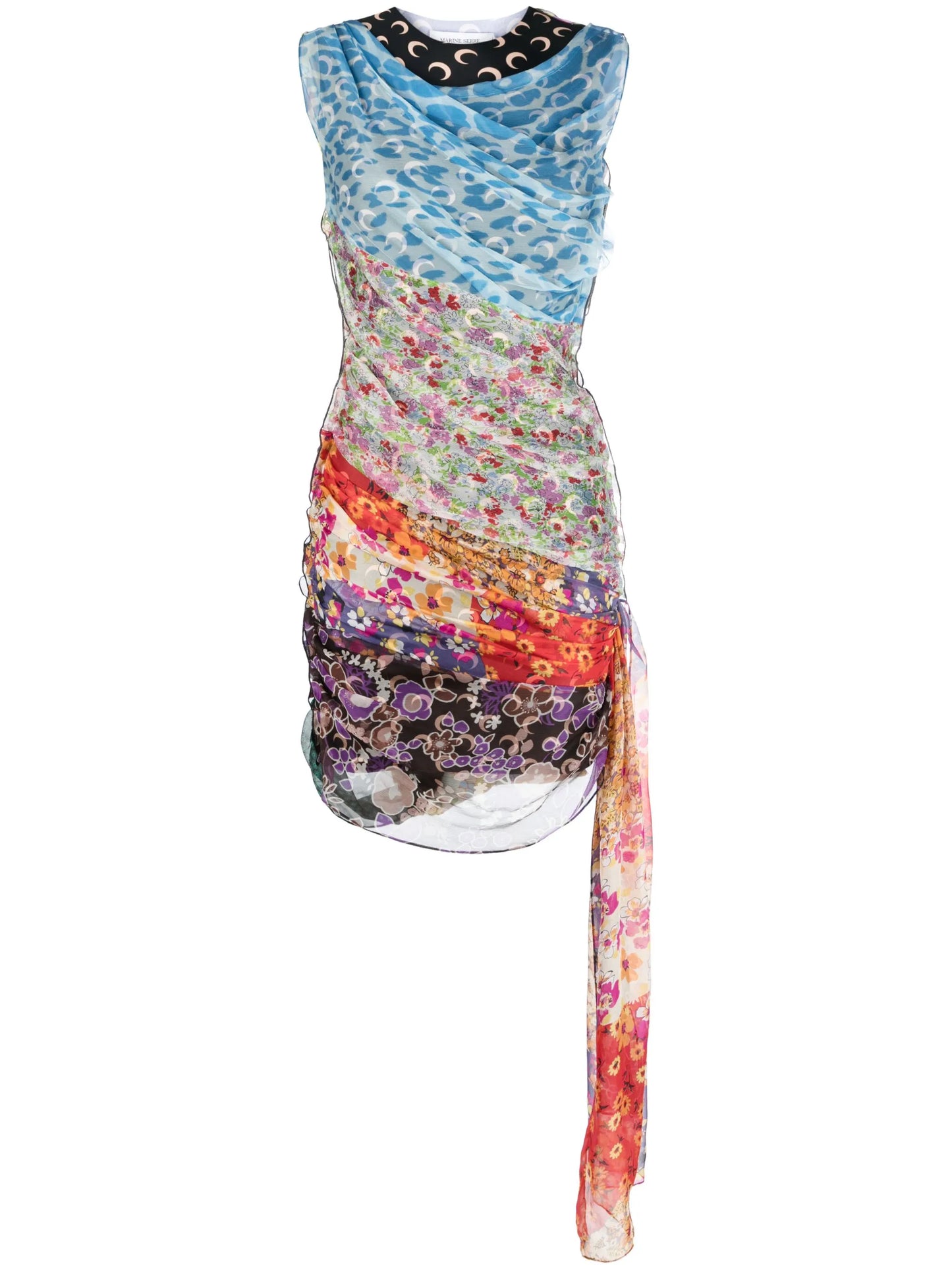 Regenerated Scarves silk minidress