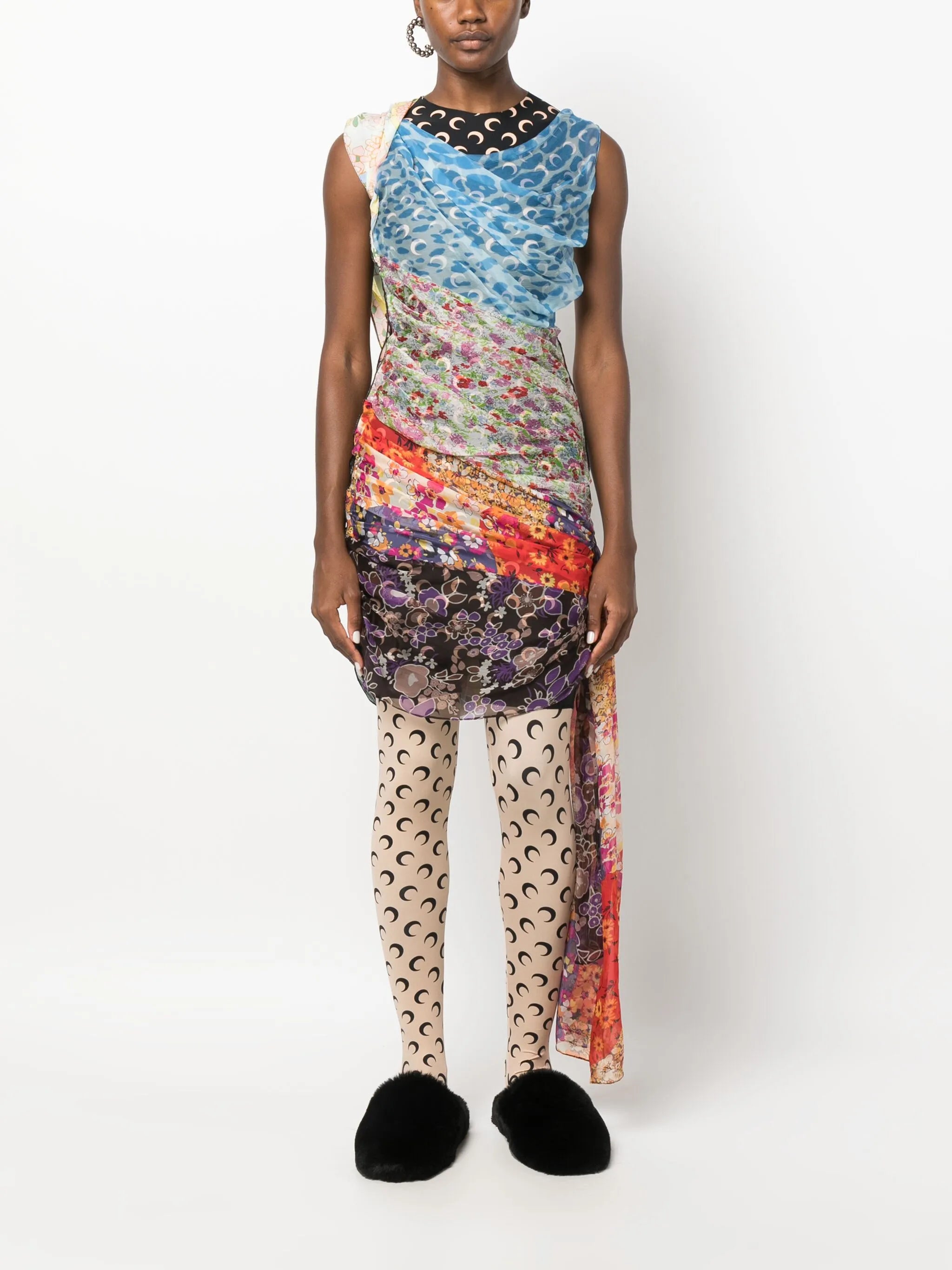 Regenerated Scarves silk minidress