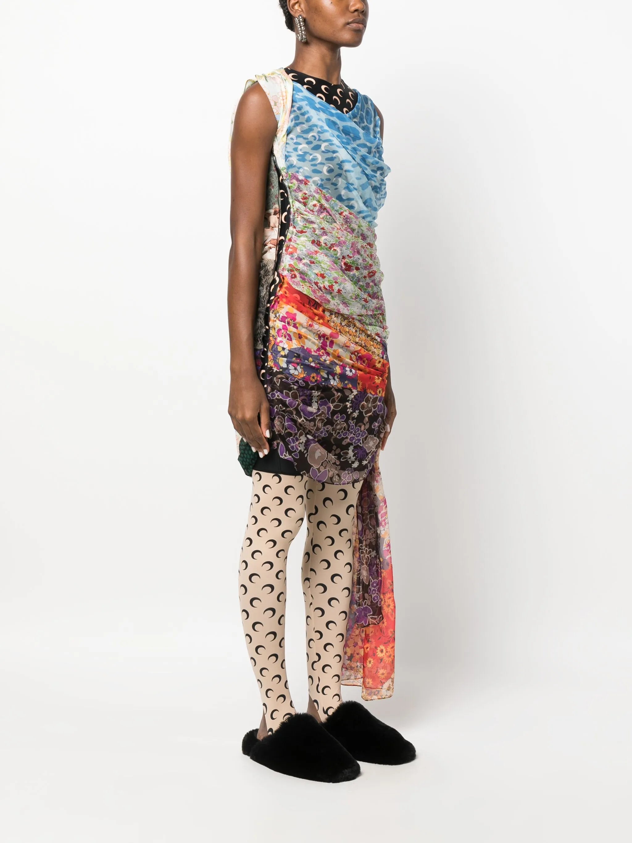 Regenerated Scarves silk minidress