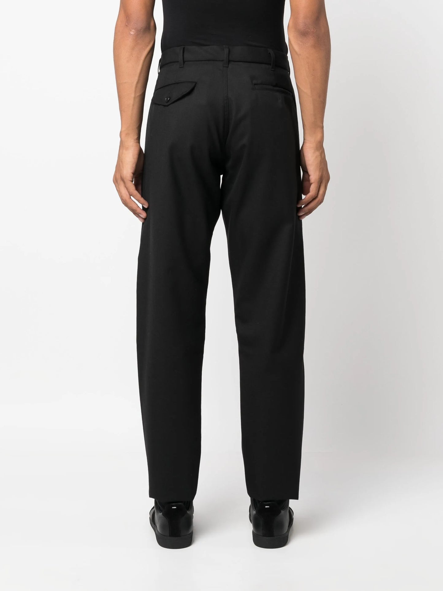 mid-rise tapered wool trousers
