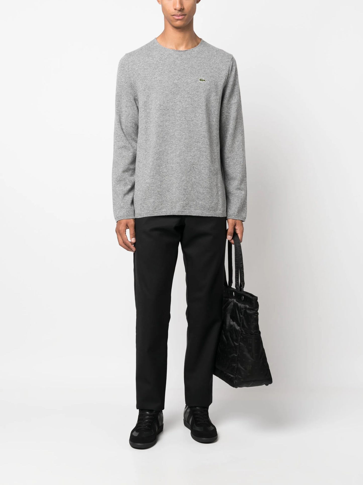mid-rise tapered wool trousers