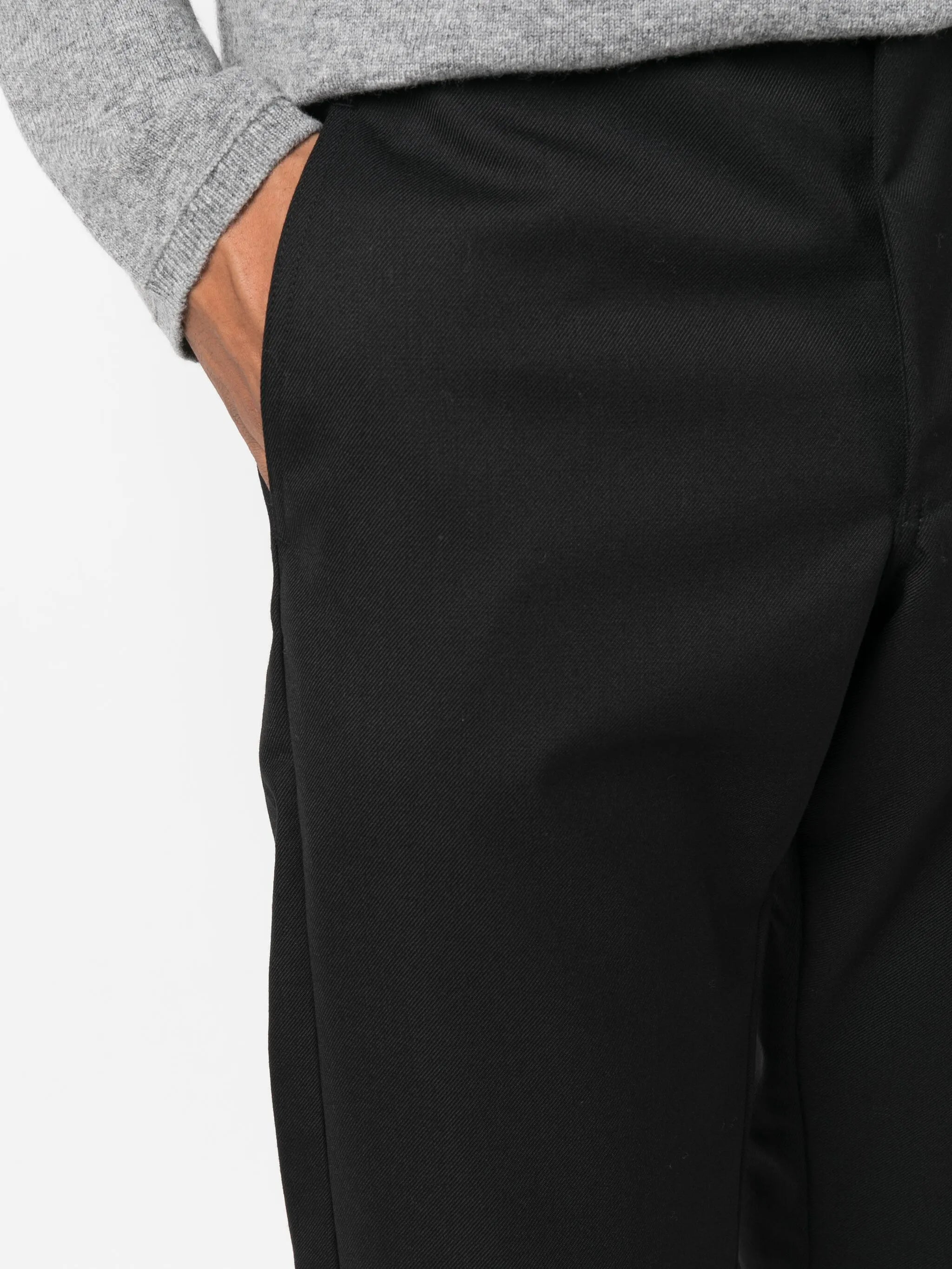 mid-rise tapered wool trousers