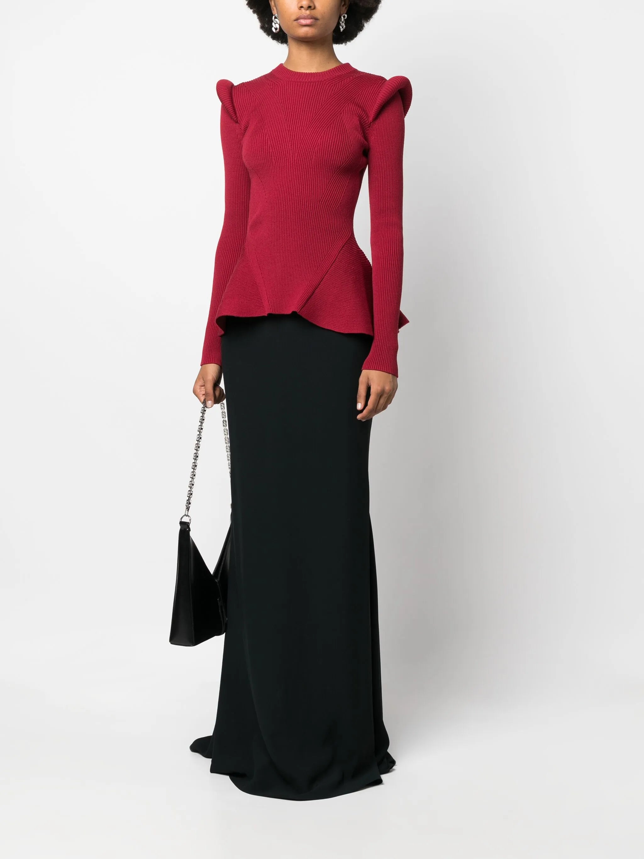 long-sleeve knitted top