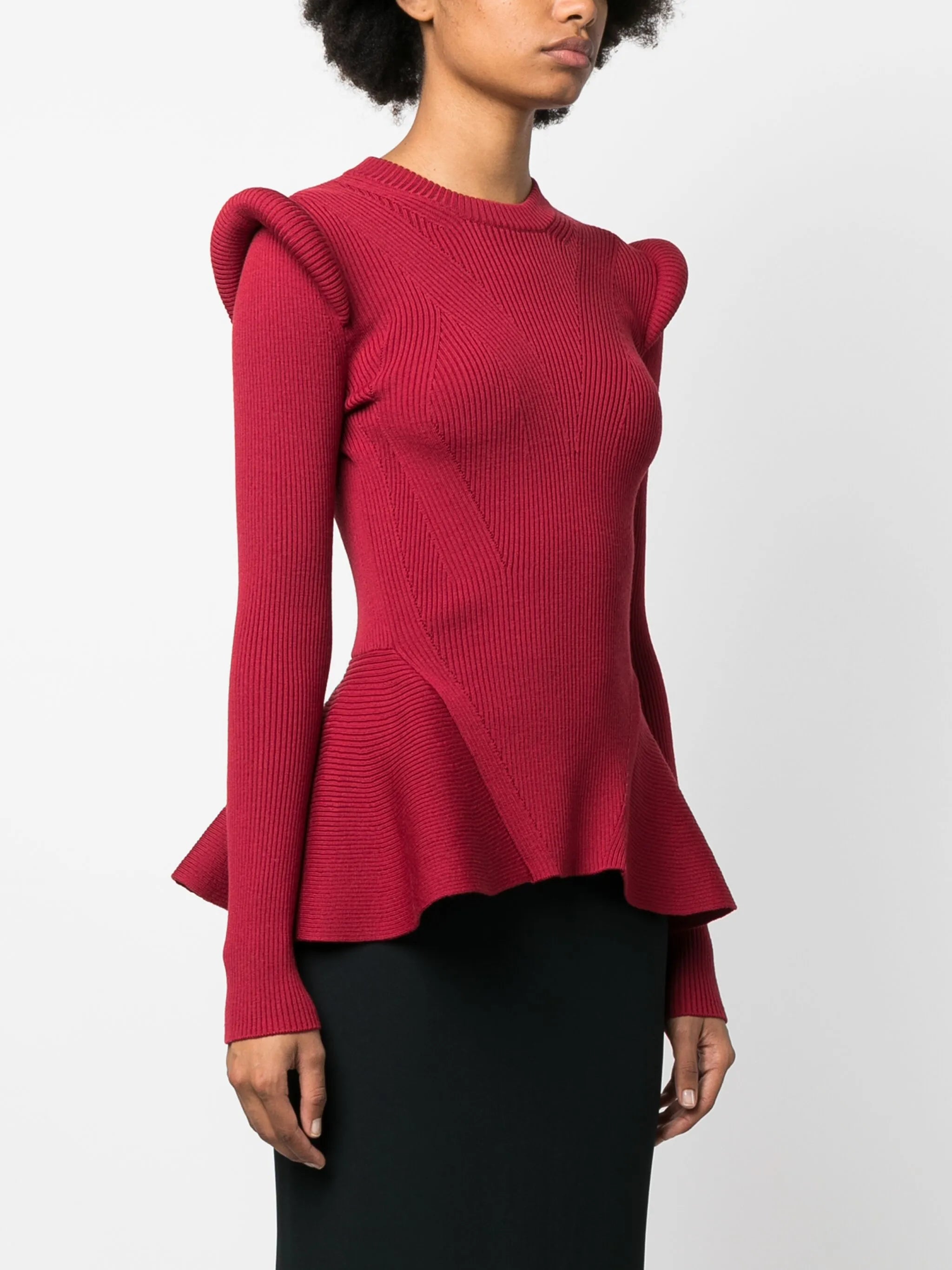 long-sleeve knitted top