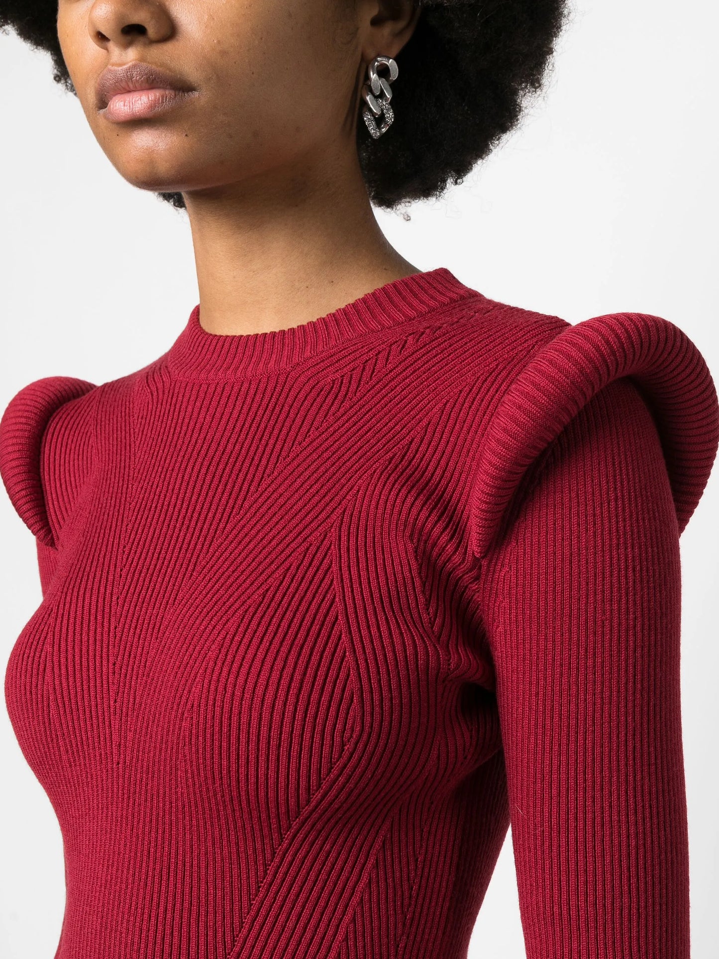 long-sleeve knitted top