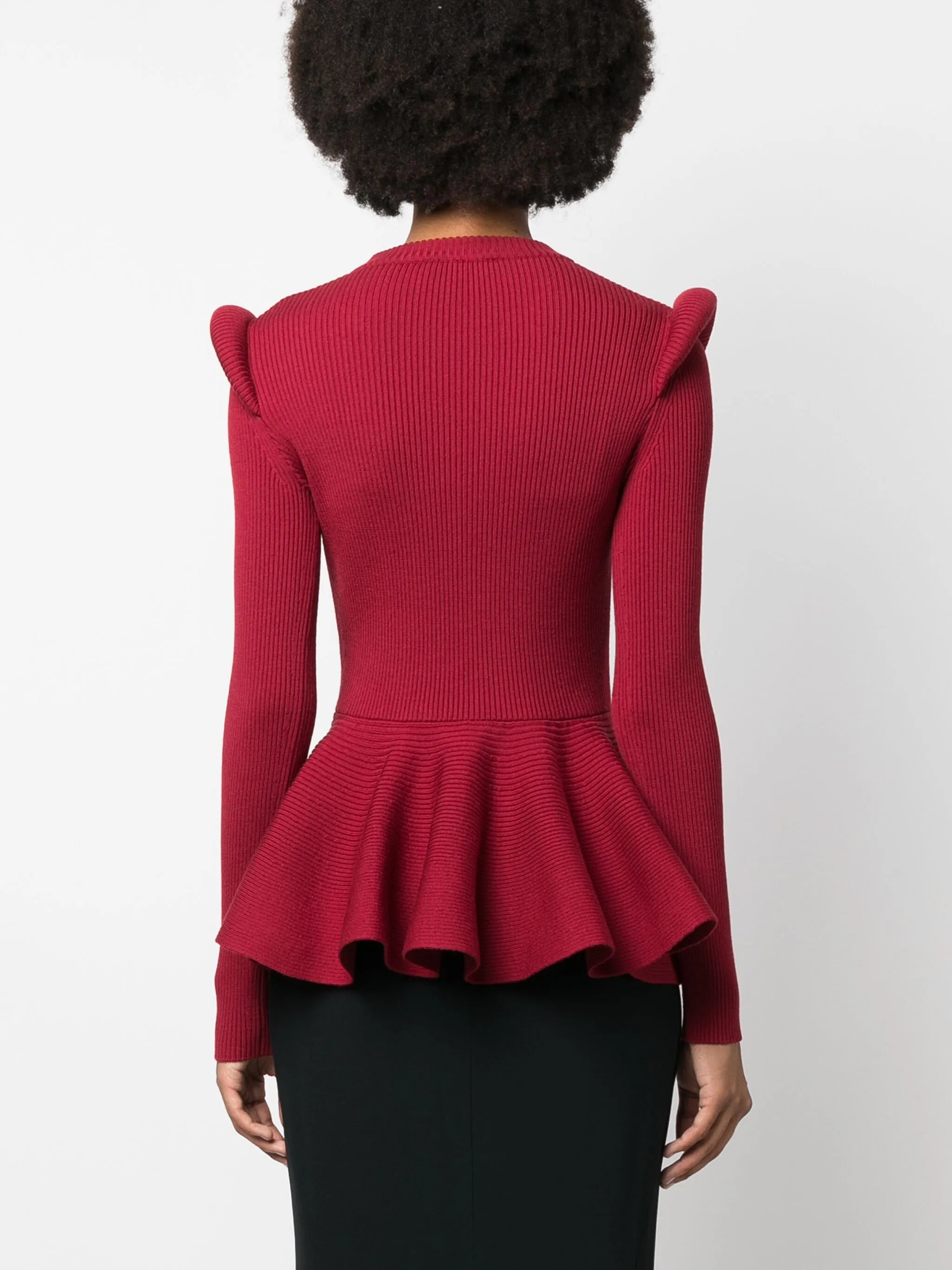 long-sleeve knitted top