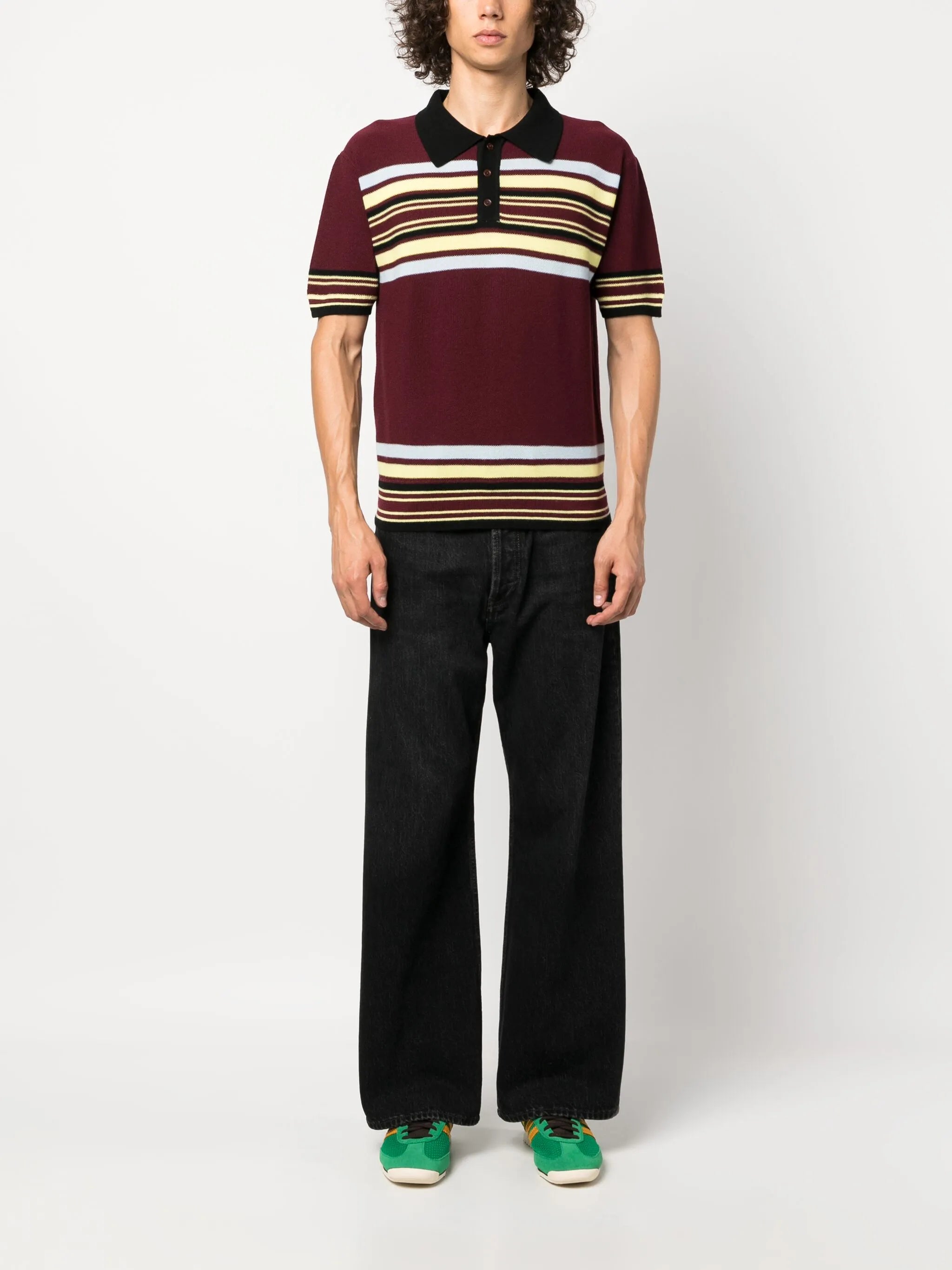 Wander striped wool polo shirt