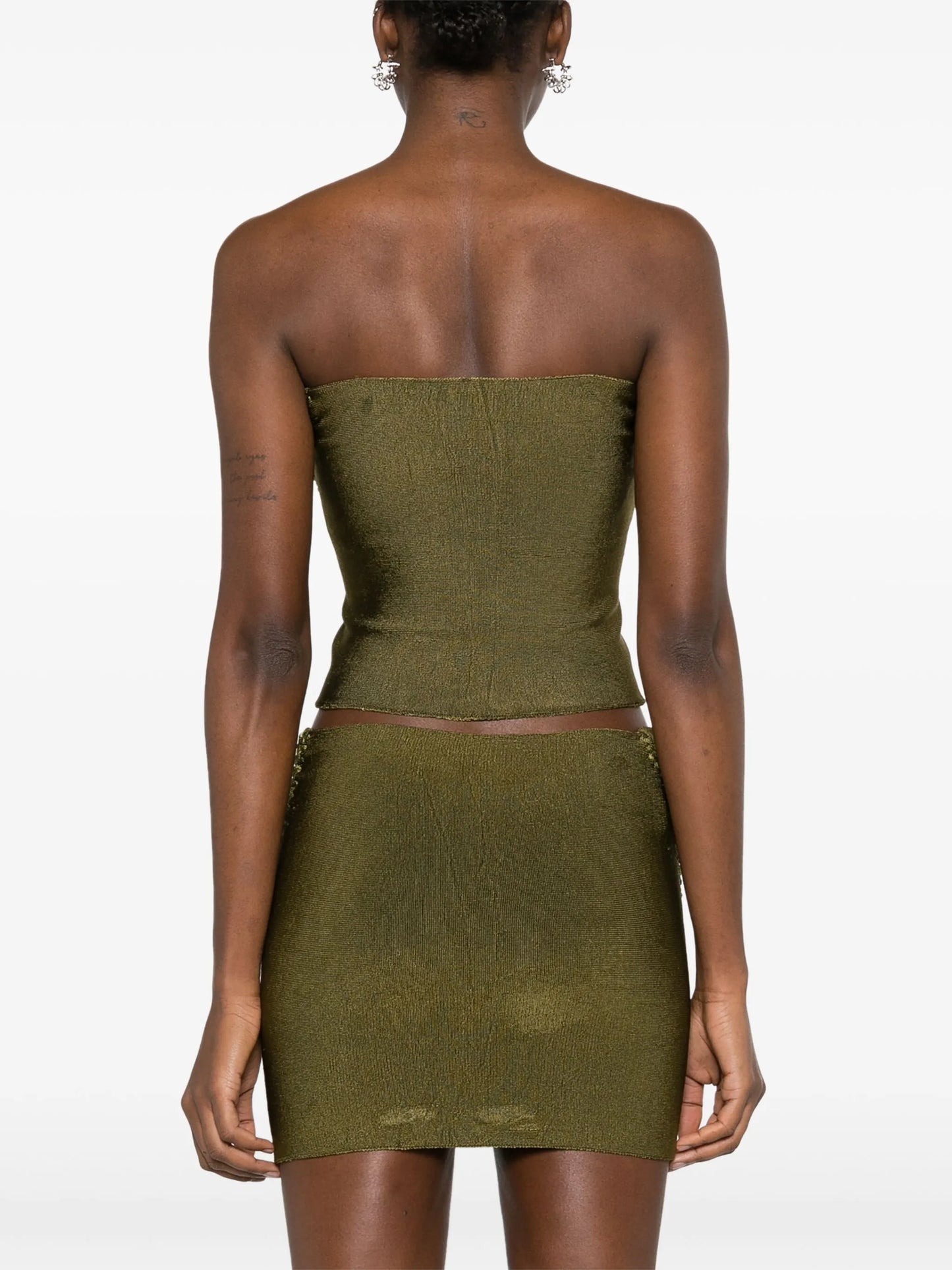 braid-detail ribbed tube top