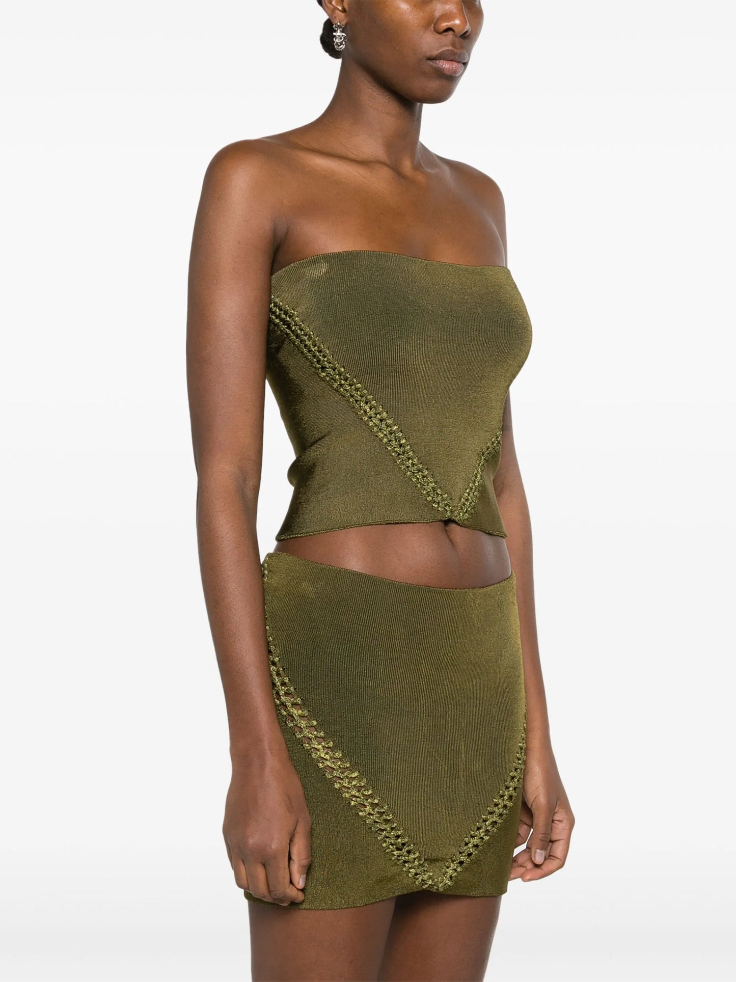braid-detail ribbed tube top