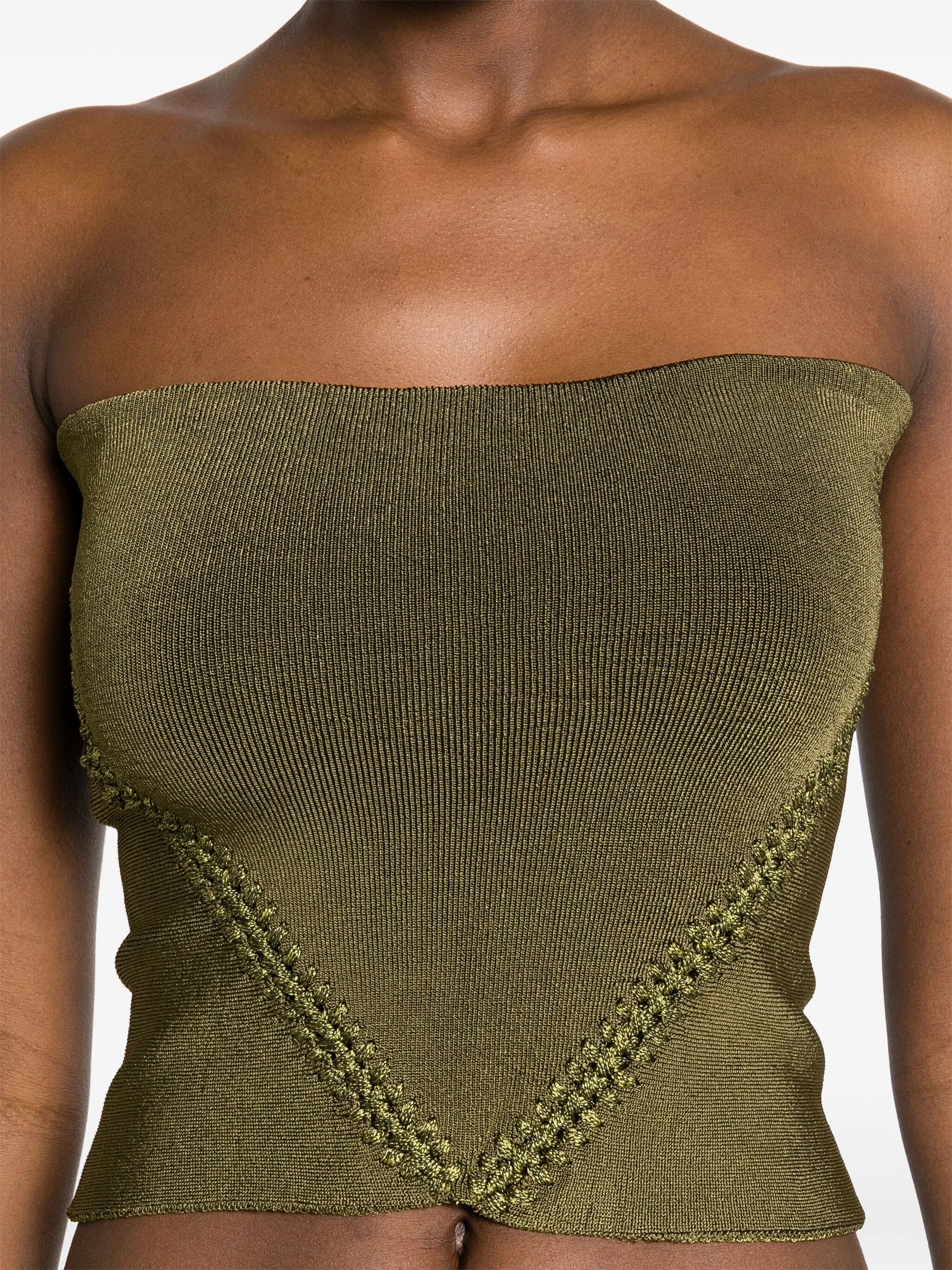 braid-detail ribbed tube top