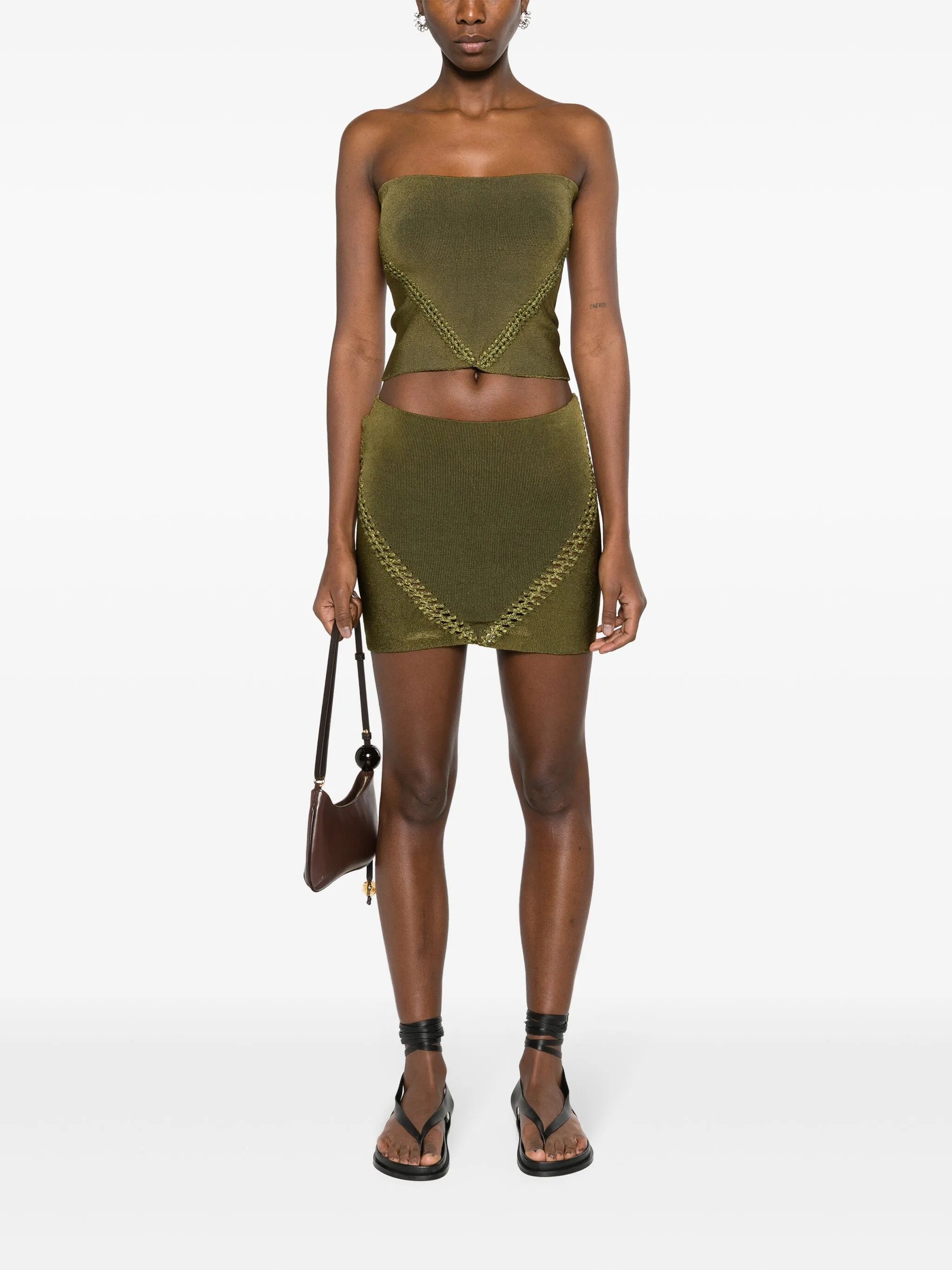 braid-detail ribbed tube top
