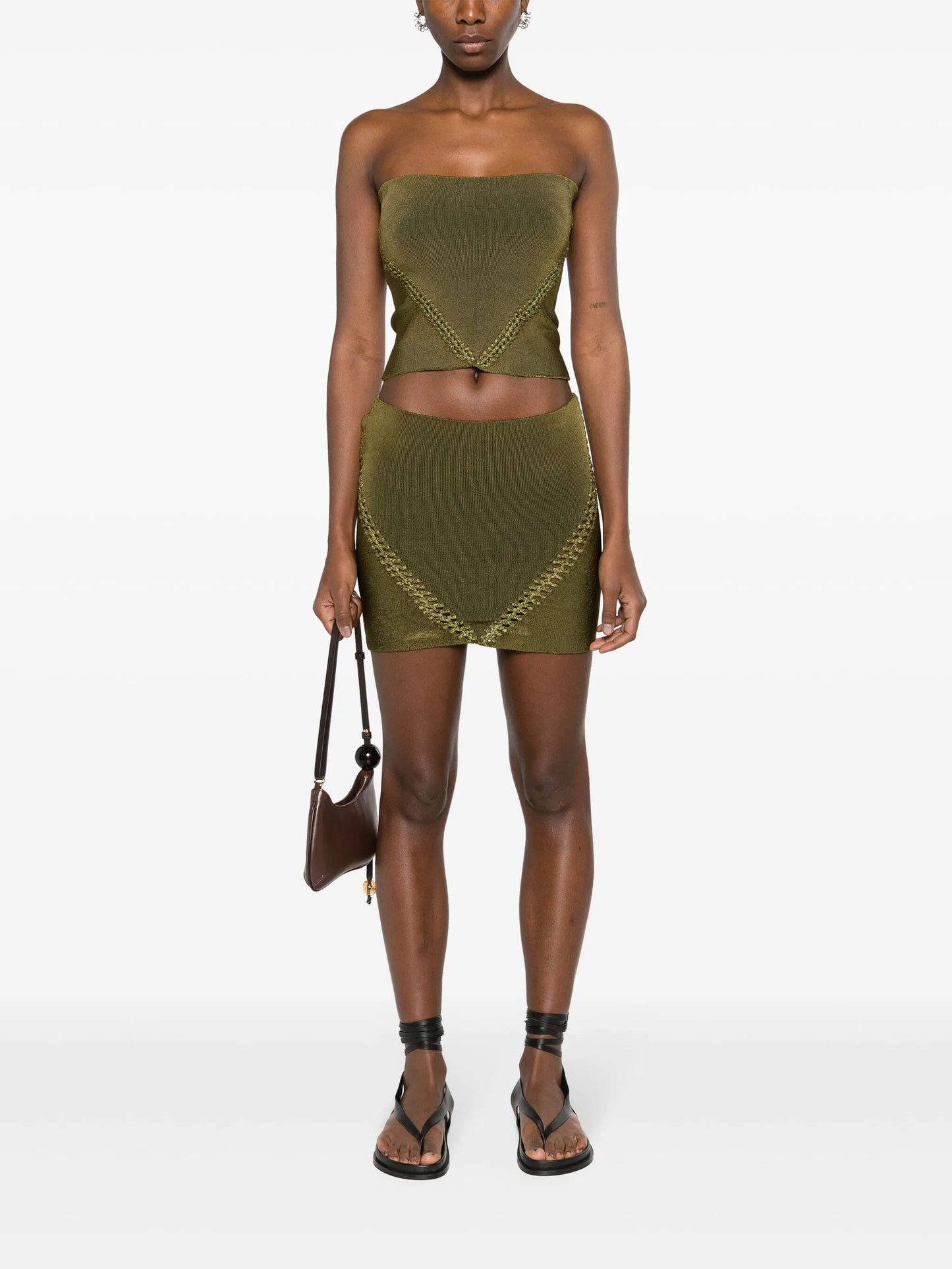 braid-detail ribbed tube top
