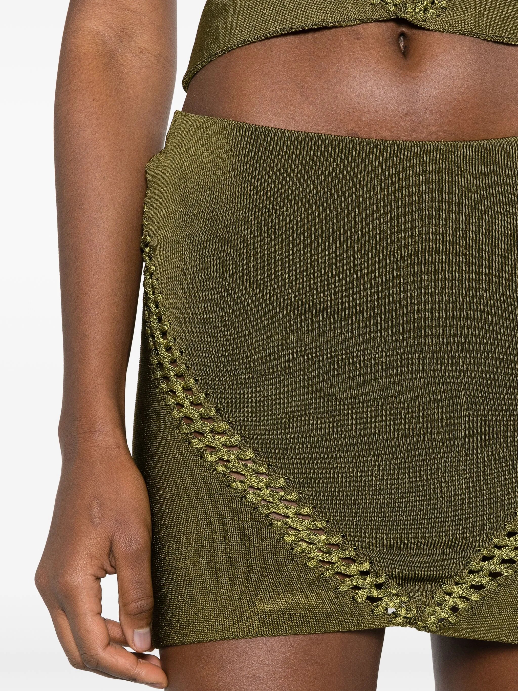 braid-detail ribbed miniskirt