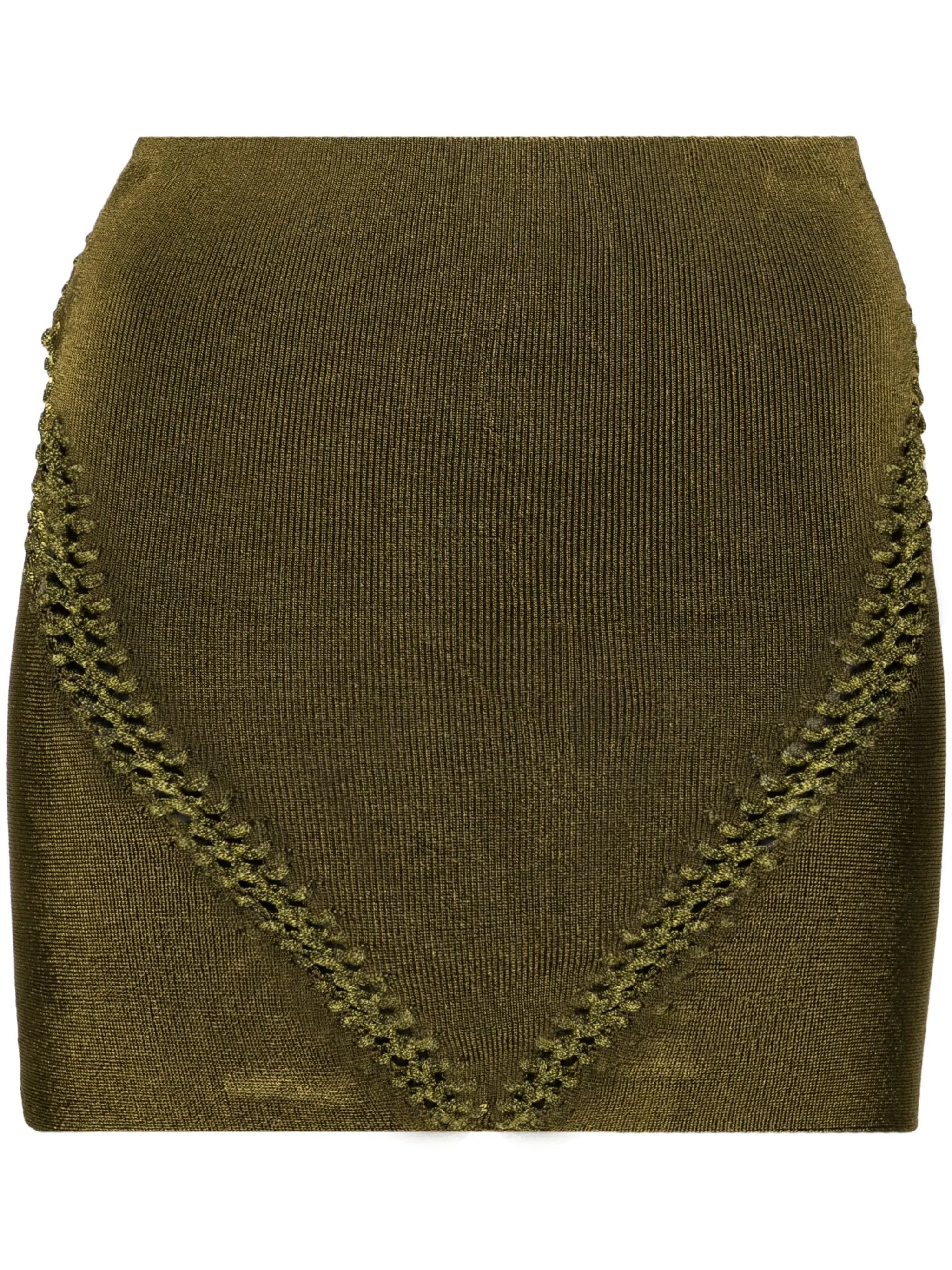 braid-detail ribbed miniskirt