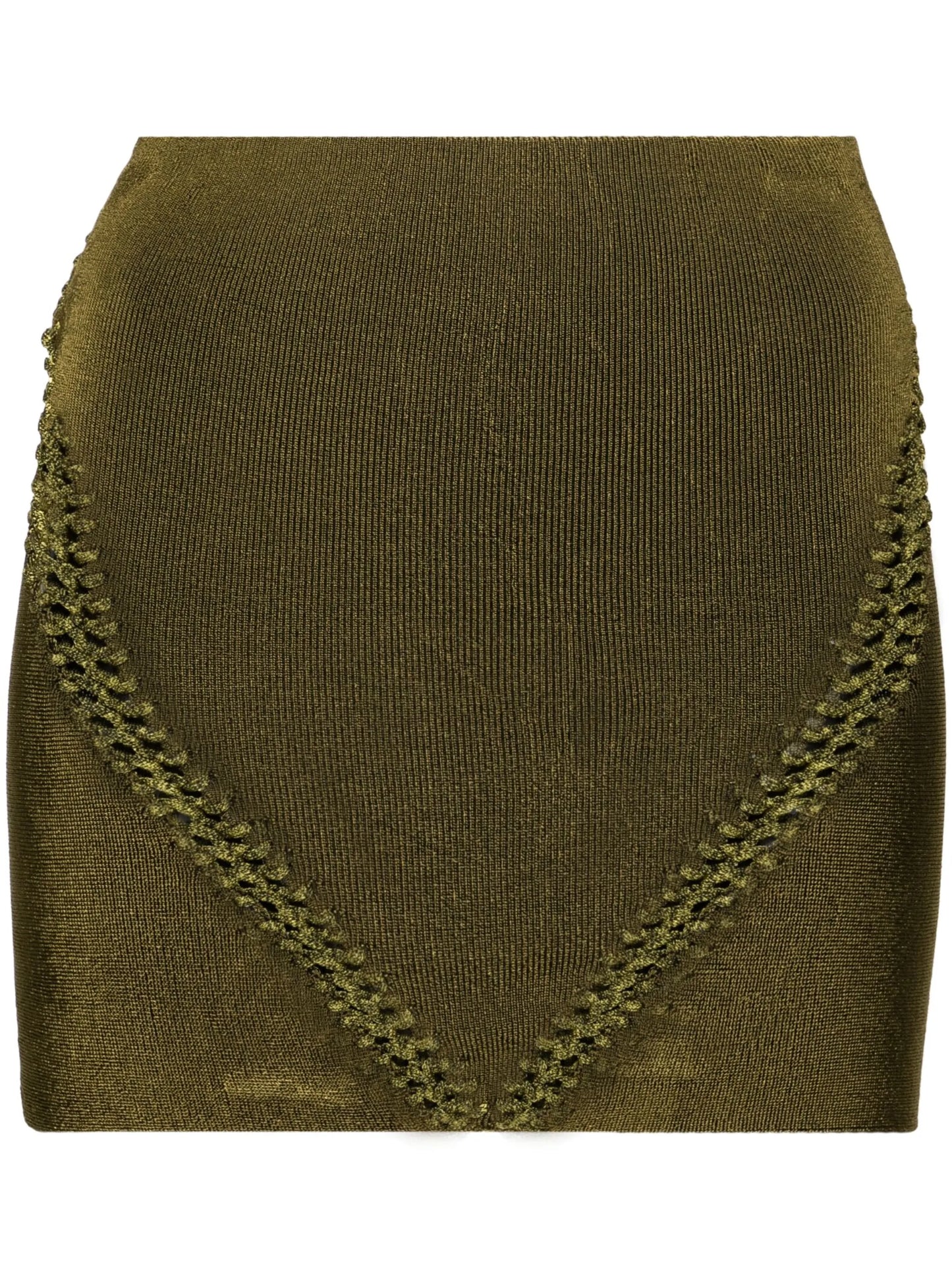 braid-detail ribbed miniskirt