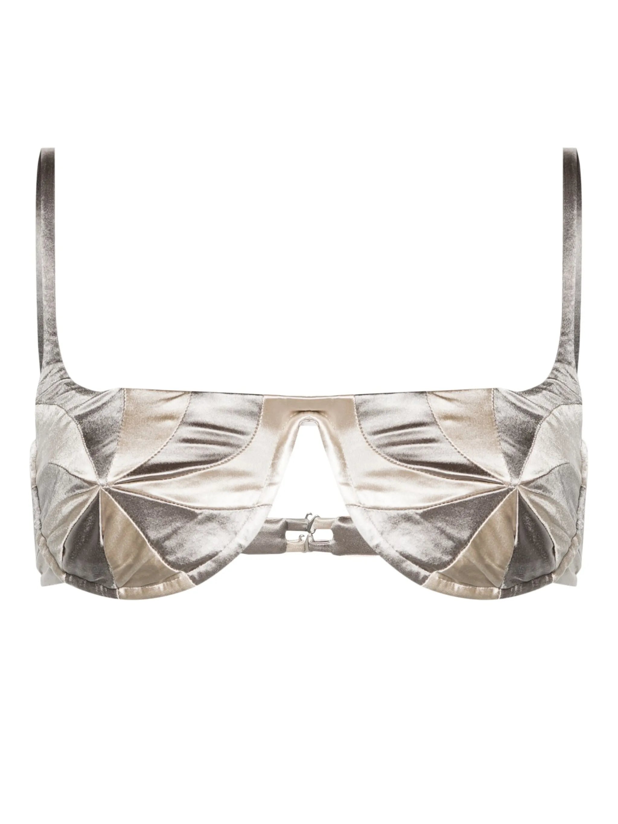 Spiralweave underwire-cup bikini top