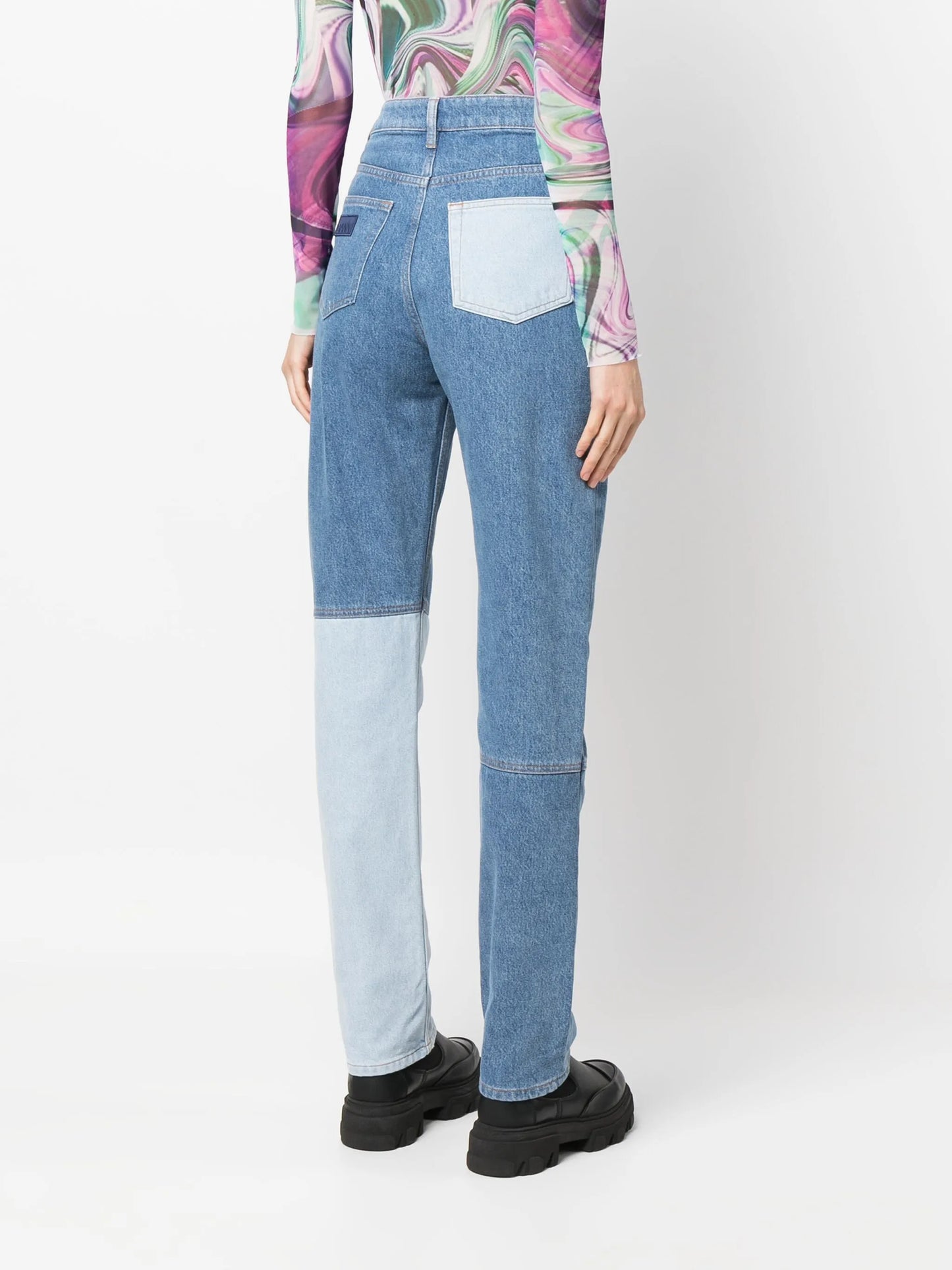 logo-patch organic cotton jeans