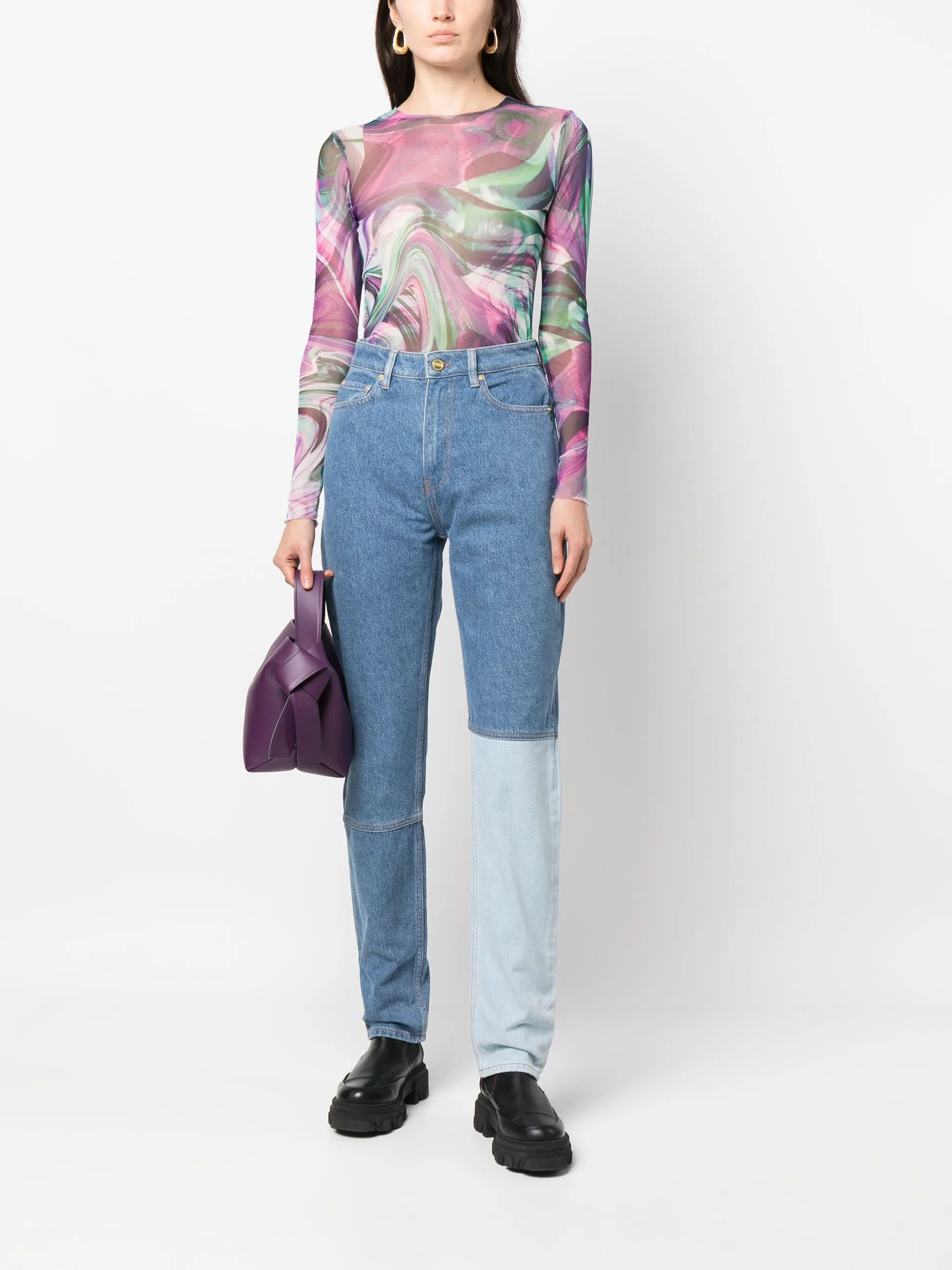 logo-patch organic cotton jeans
