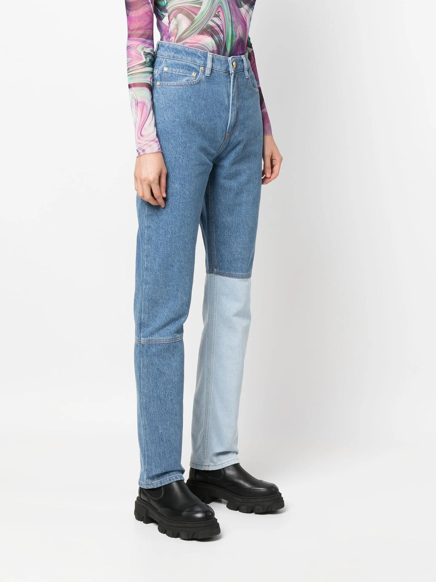 logo-patch organic cotton jeans