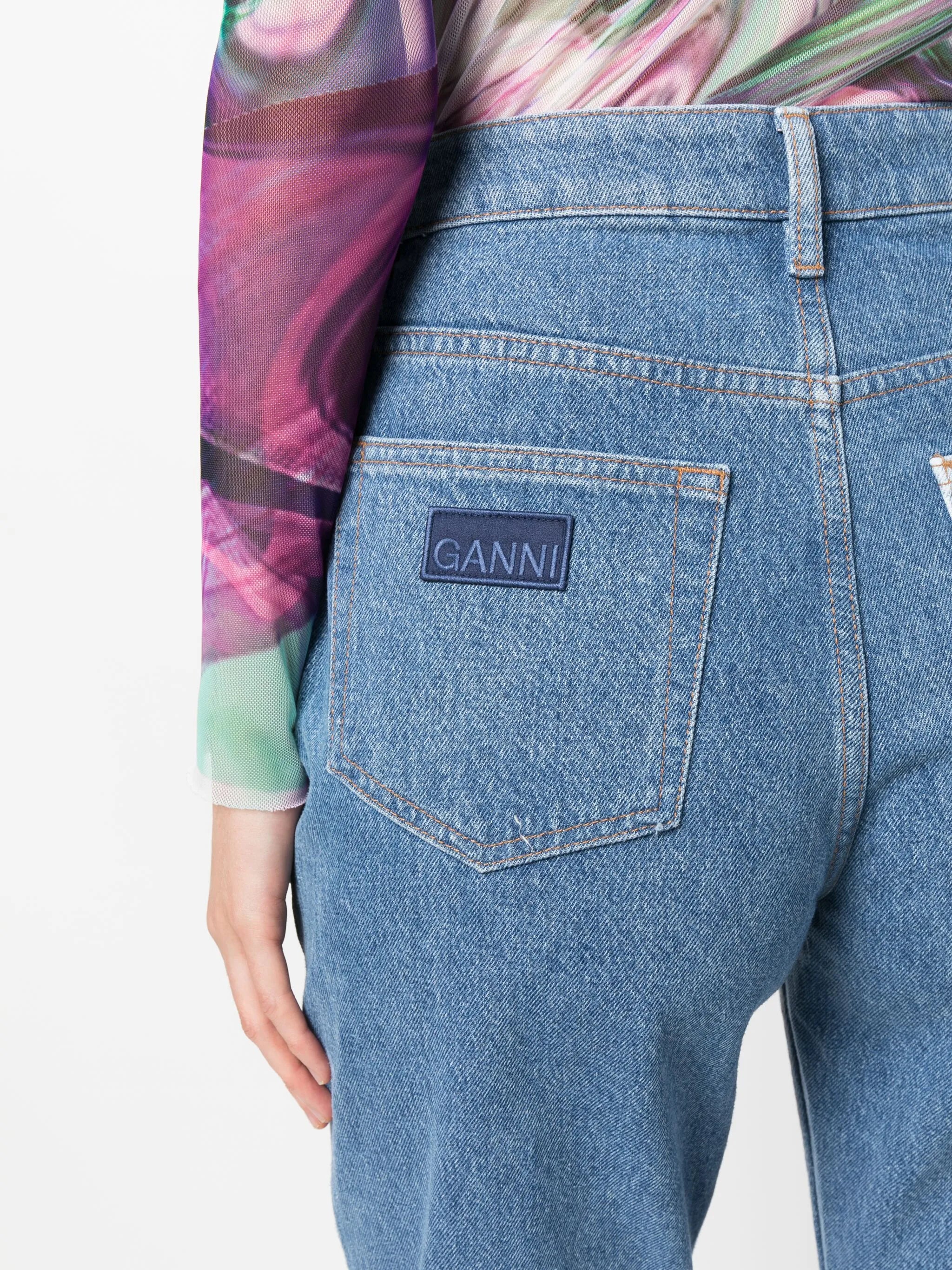logo-patch organic cotton jeans