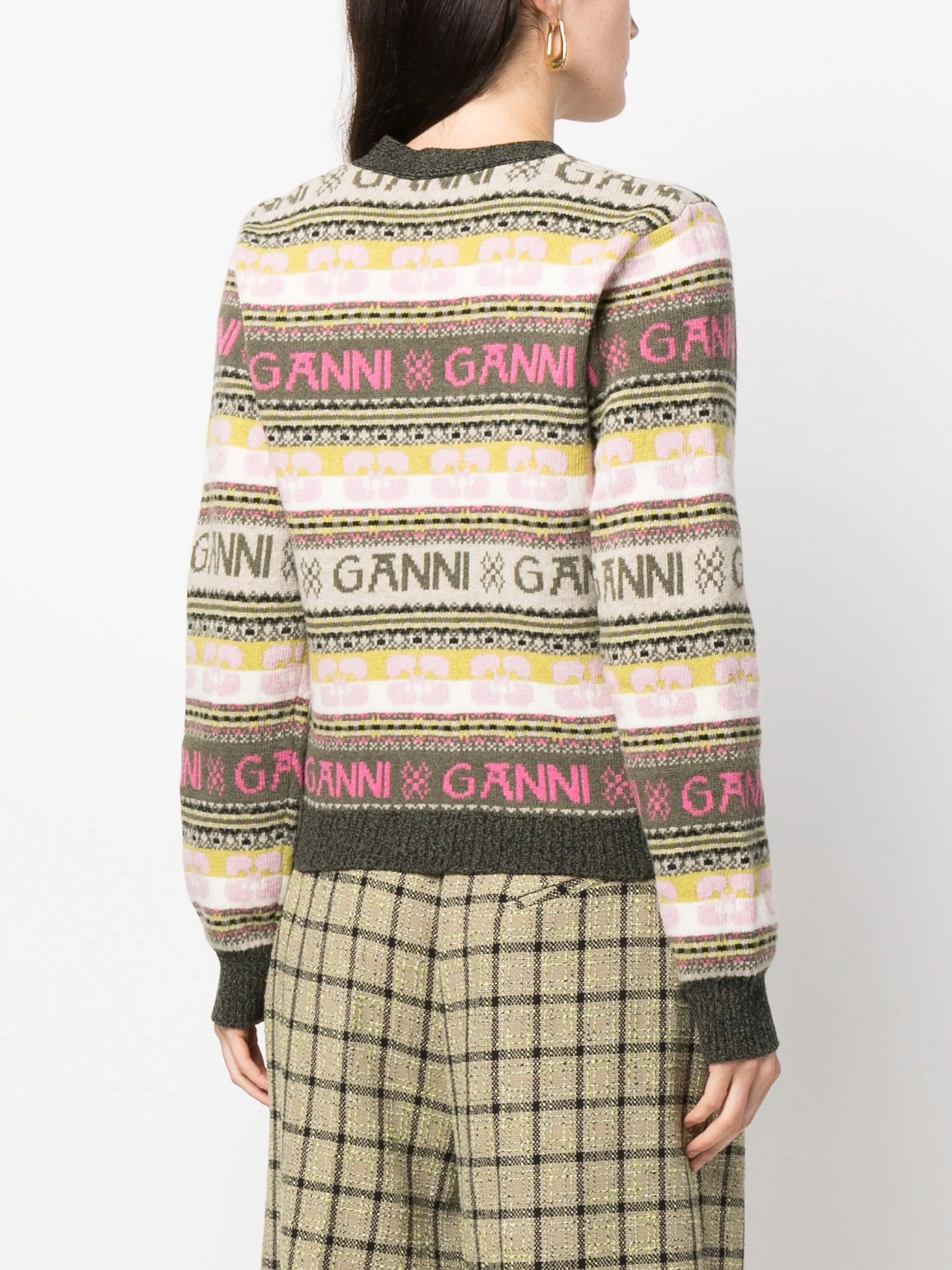 logo intarsia-knit V-neck cardigan