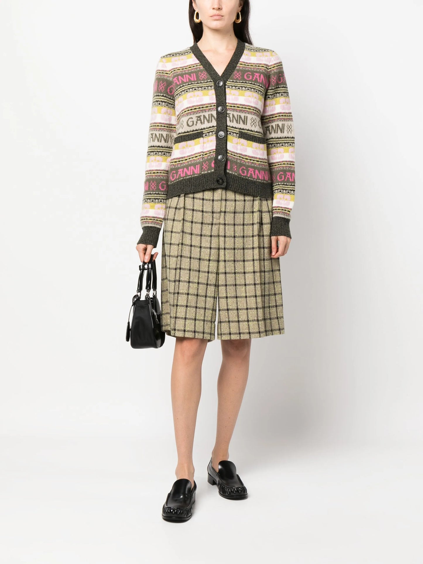 logo intarsia-knit V-neck cardigan