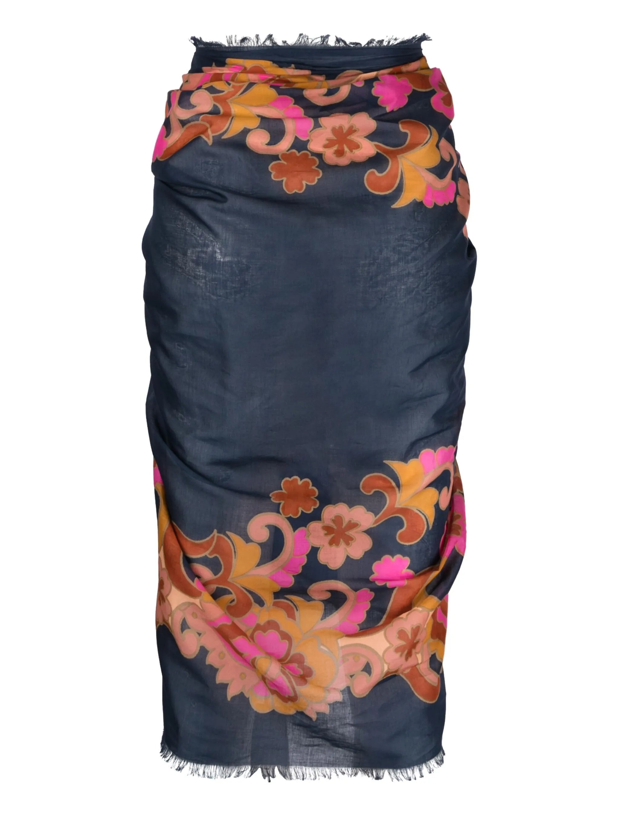 paisley-print cotton pareo skirt