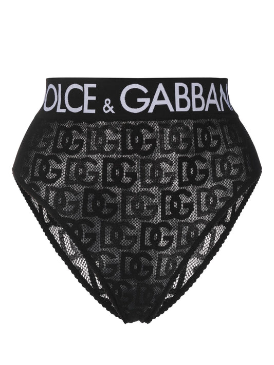 logo-jacquard high waist briefs