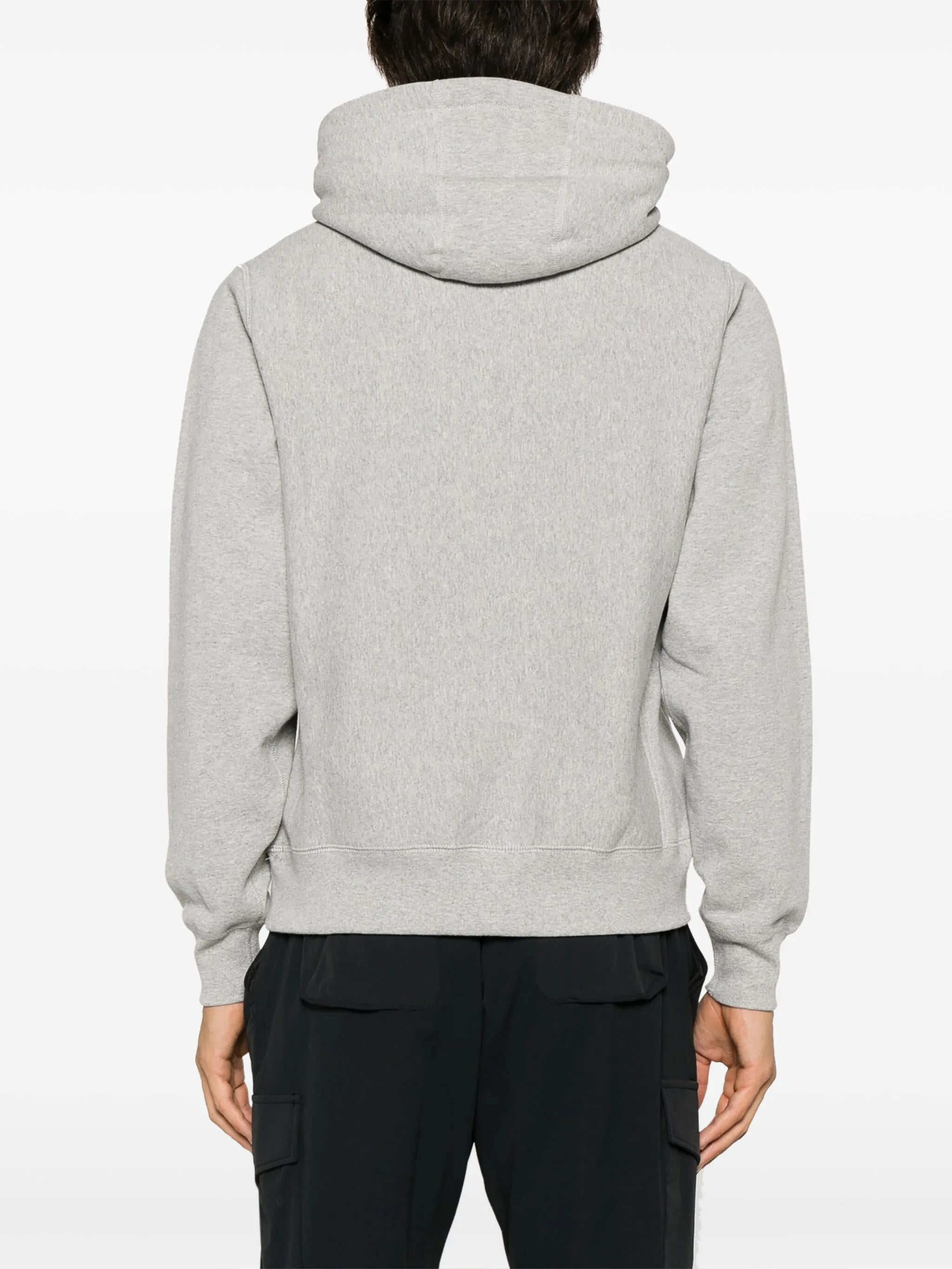 logo-embroidered mélange hoodie