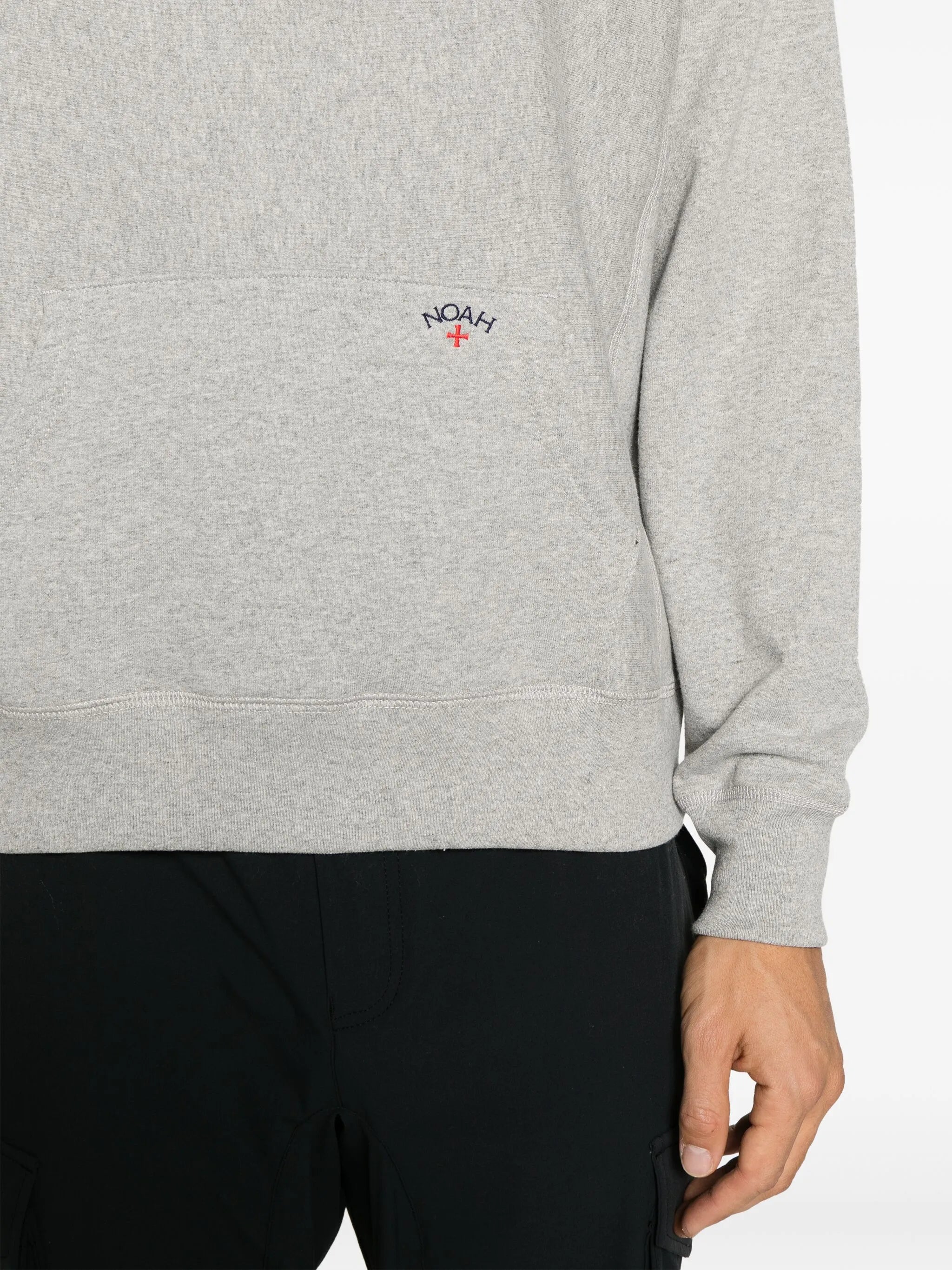 logo-embroidered mélange hoodie