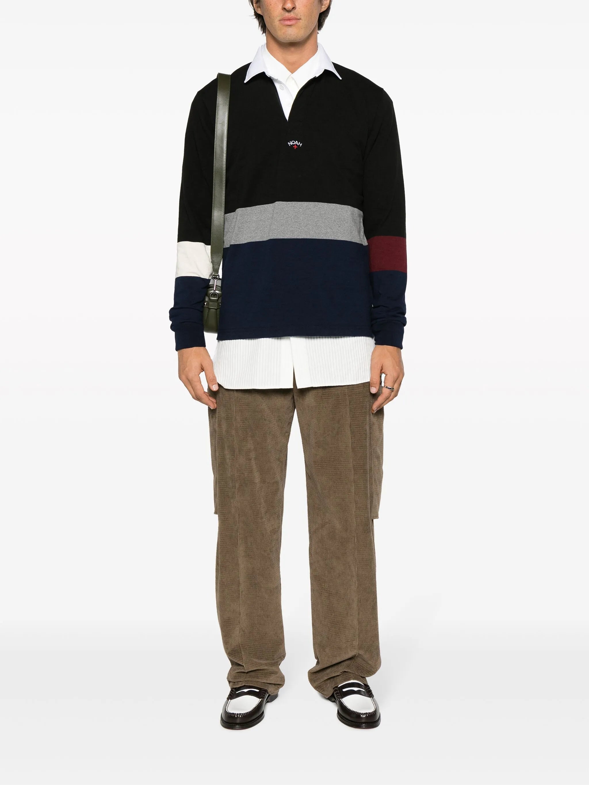 logo-embroidered long-sleeved polo shirt