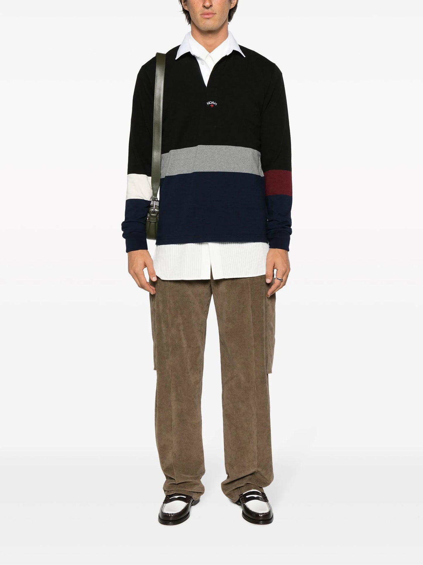 logo-embroidered long-sleeved polo shirt