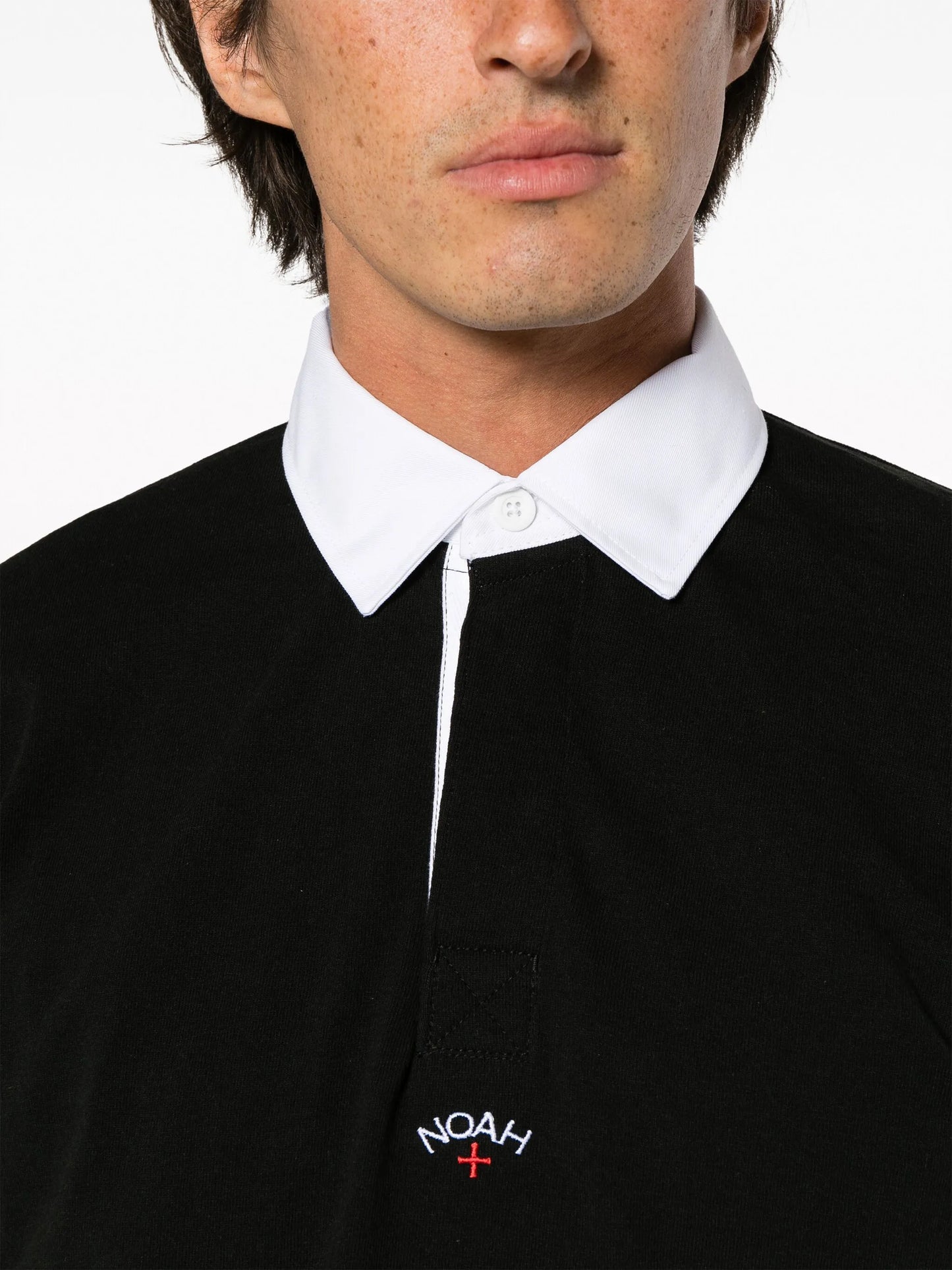 logo-embroidered long-sleeved polo shirt