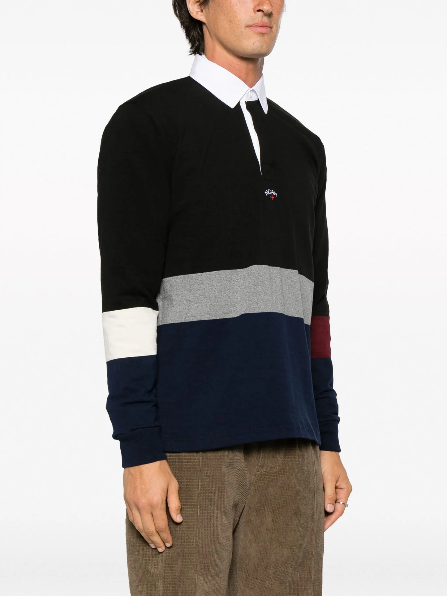logo-embroidered long-sleeved polo shirt
