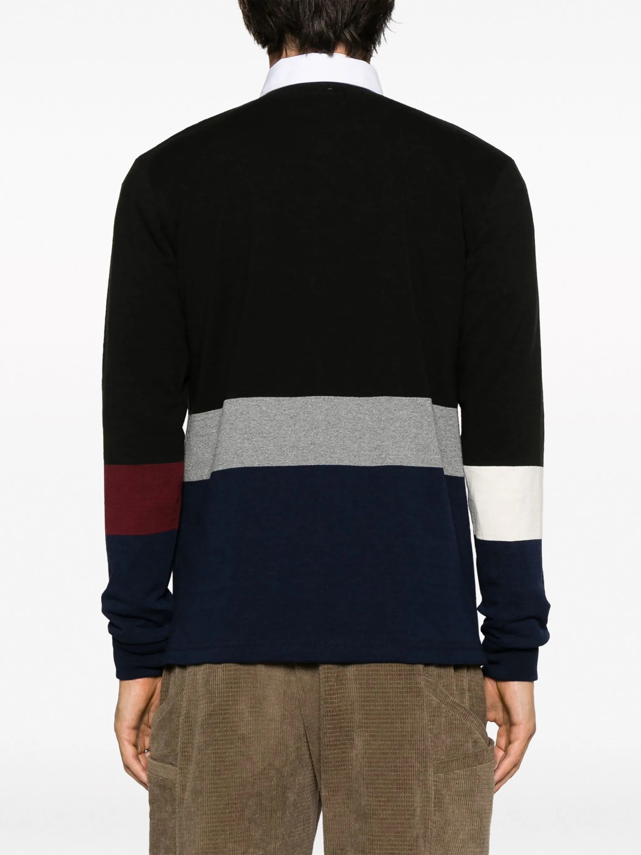 logo-embroidered long-sleeved polo shirt