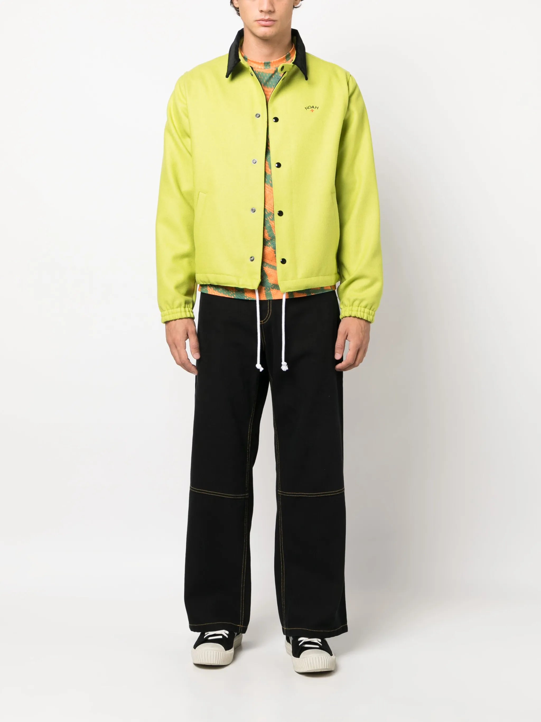 Campus logo-embroidered wool shirt jacket