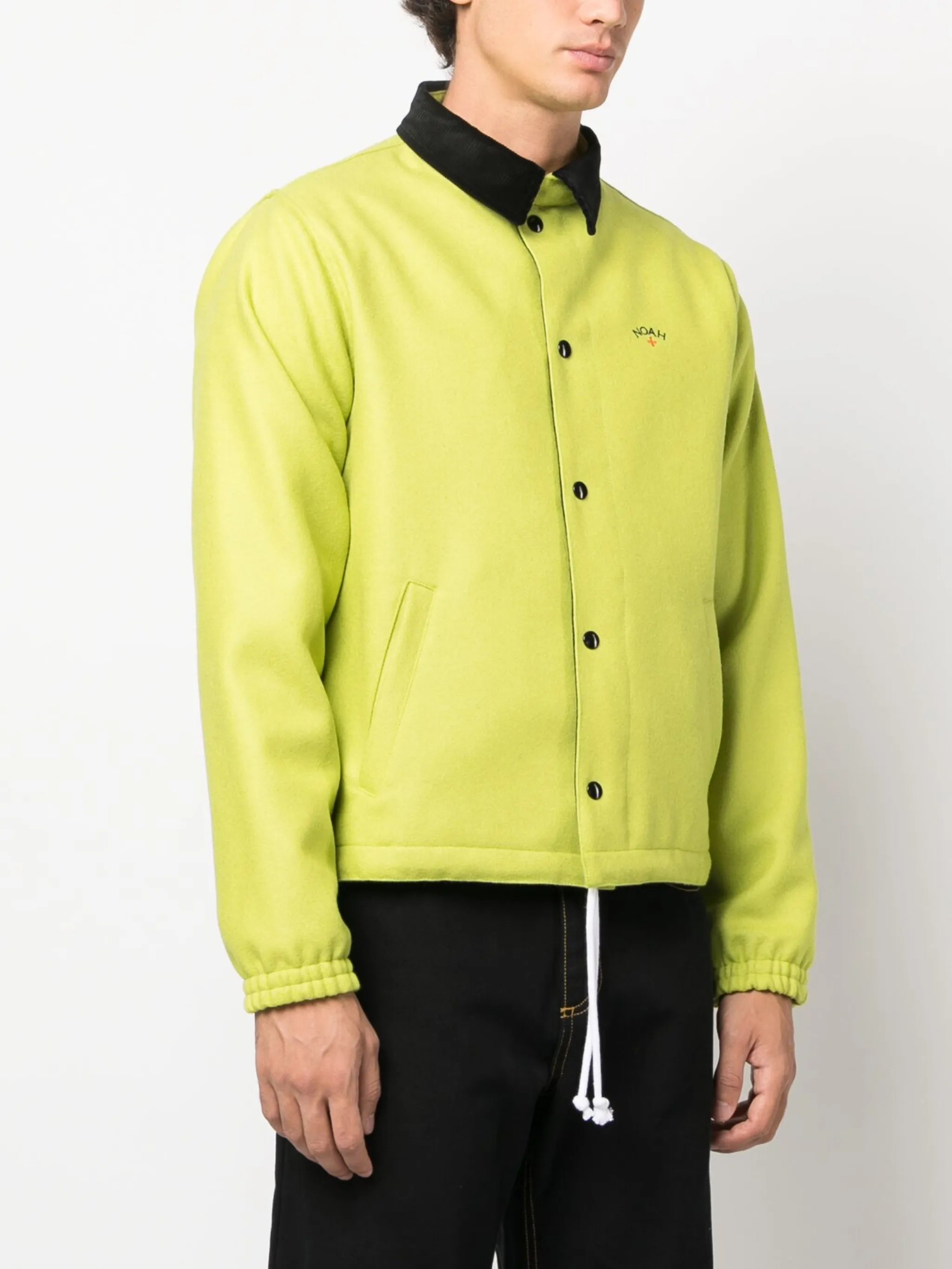 Campus logo-embroidered wool shirt jacket