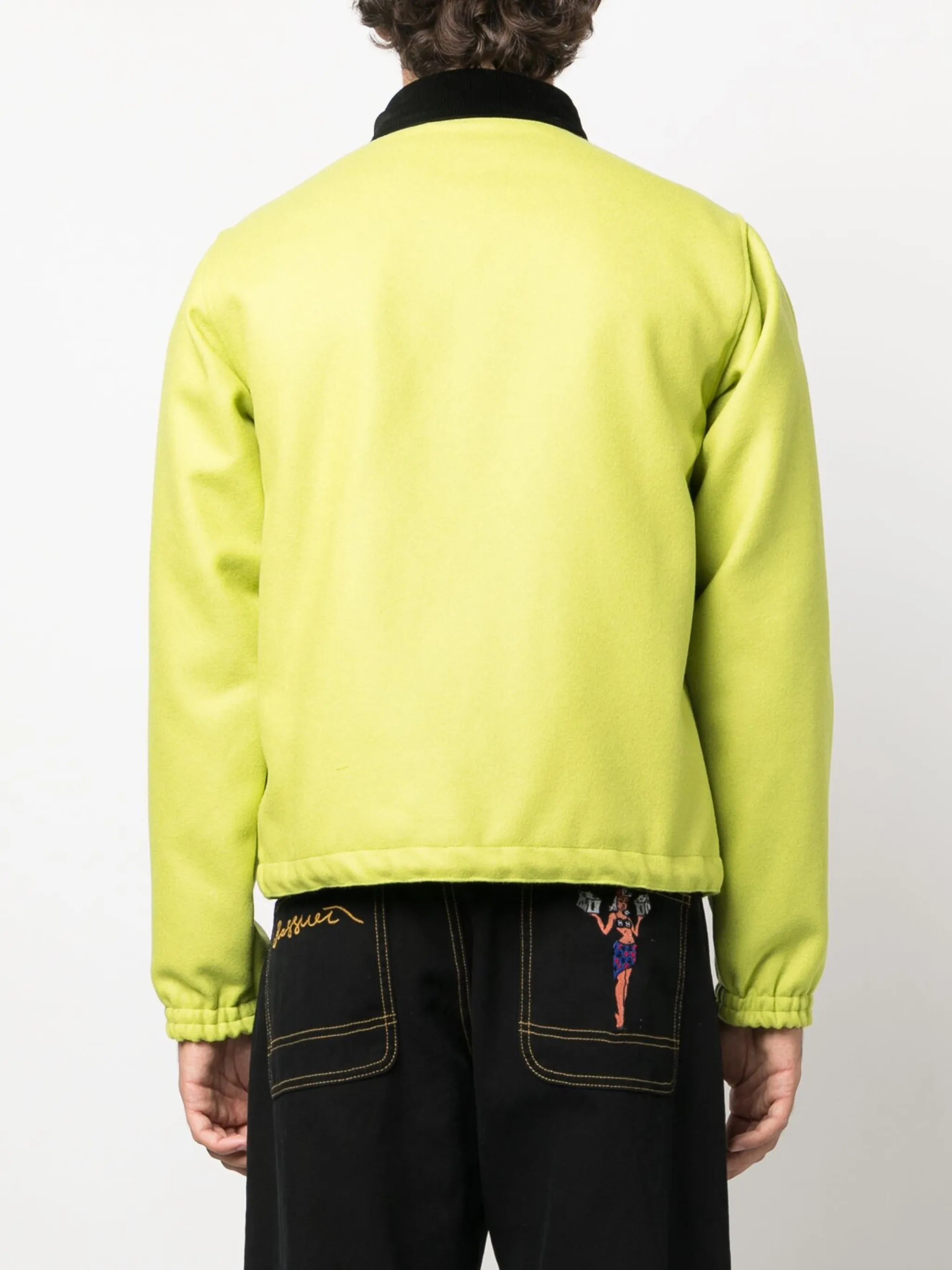 Campus logo-embroidered wool shirt jacket